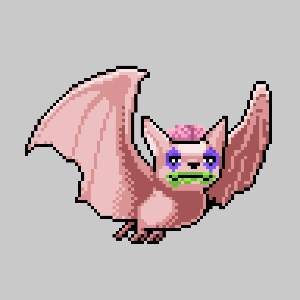 Bloodsucking blockchain CryptoBatz, out scanning the metaverse skies for a taste of some non-fungible blood. Spawned by the Prince of Darkness and his scientists, Sutter Systems.