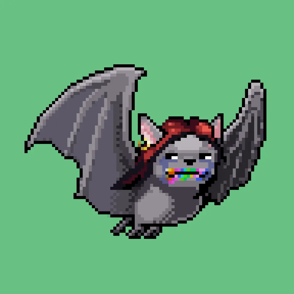 Bloodsucking blockchain CryptoBatz, out scanning the metaverse skies for a taste of some non-fungible blood. Spawned by the Prince of Darkness and his scientists, Sutter Systems.