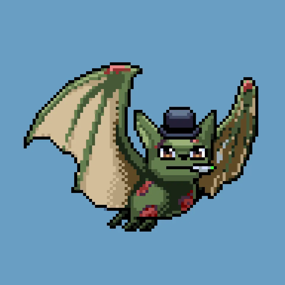 Bloodsucking blockchain CryptoBatz, out scanning the metaverse skies for a taste of some non-fungible blood. Spawned by the Prince of Darkness and his scientists, Sutter Systems.