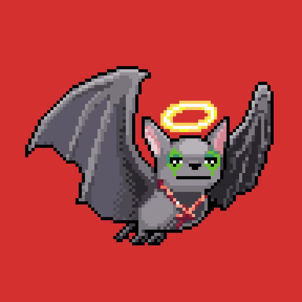 Bloodsucking blockchain CryptoBatz, out scanning the metaverse skies for a taste of some non-fungible blood. Spawned by the Prince of Darkness and his scientists, Sutter Systems.