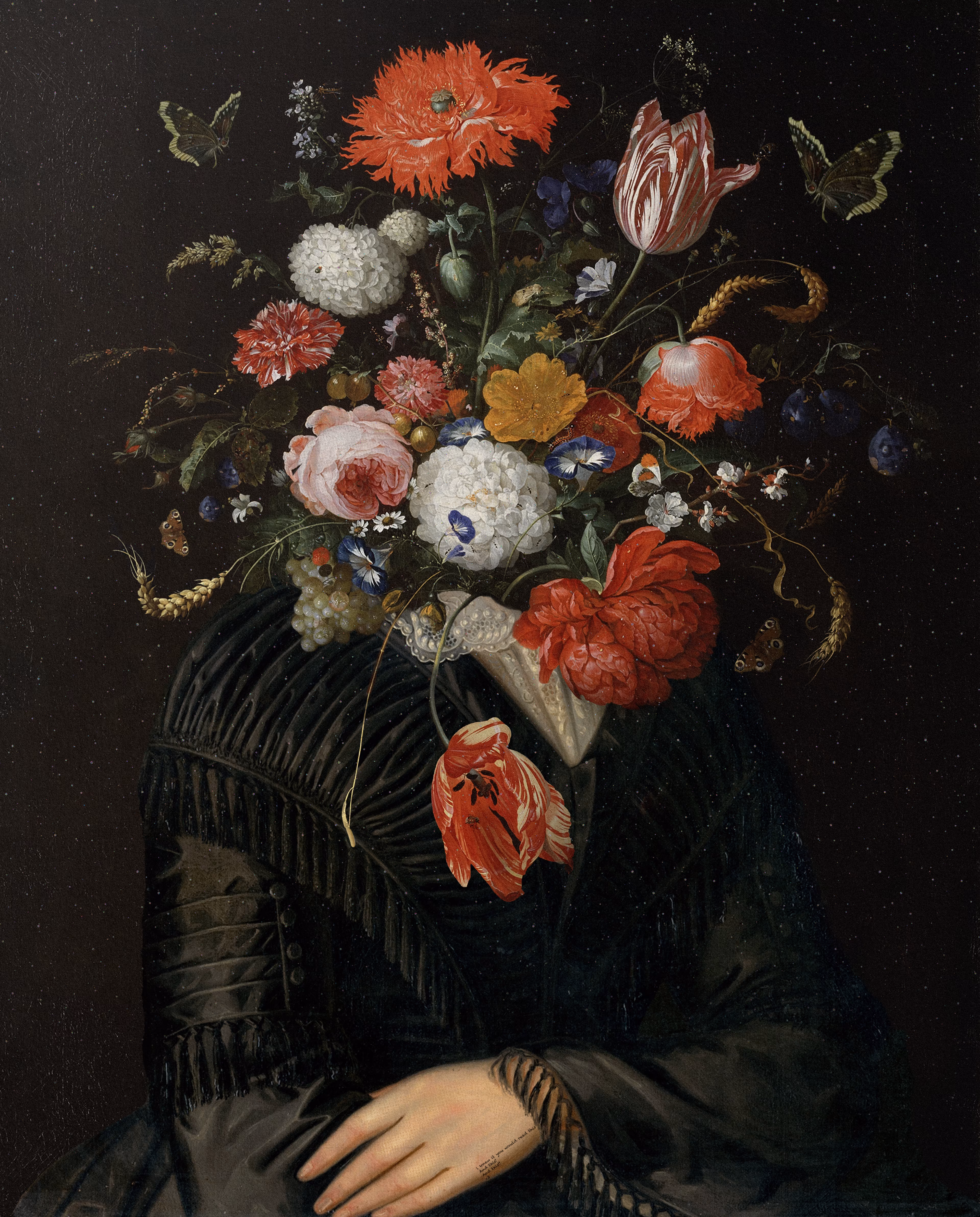 This is what it looks like to give everything.

I grow flowers for you shows a figure who no longer holds back.  
Their face is gone, replaced by bloom, by gesture, by offering. It’s not for show. It’s a slow devotion, growing from the inside out.

In Echoes of Self, not all echoes come from loss. Some come from love, given quietly, until it takes over.