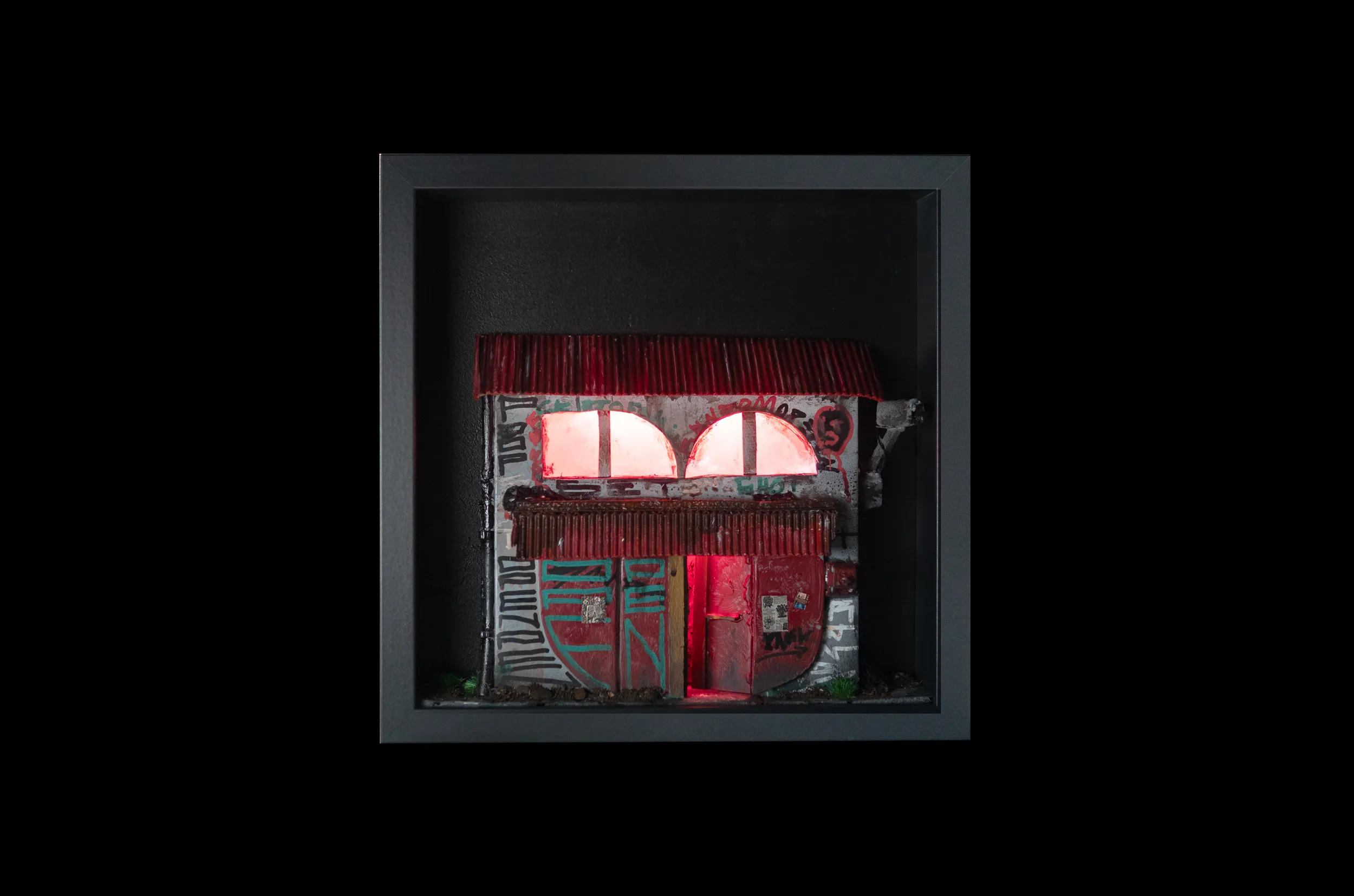 Physical piece from OPEPEN NEIGHBORHOOD SET  
25x25 cm frame with light.