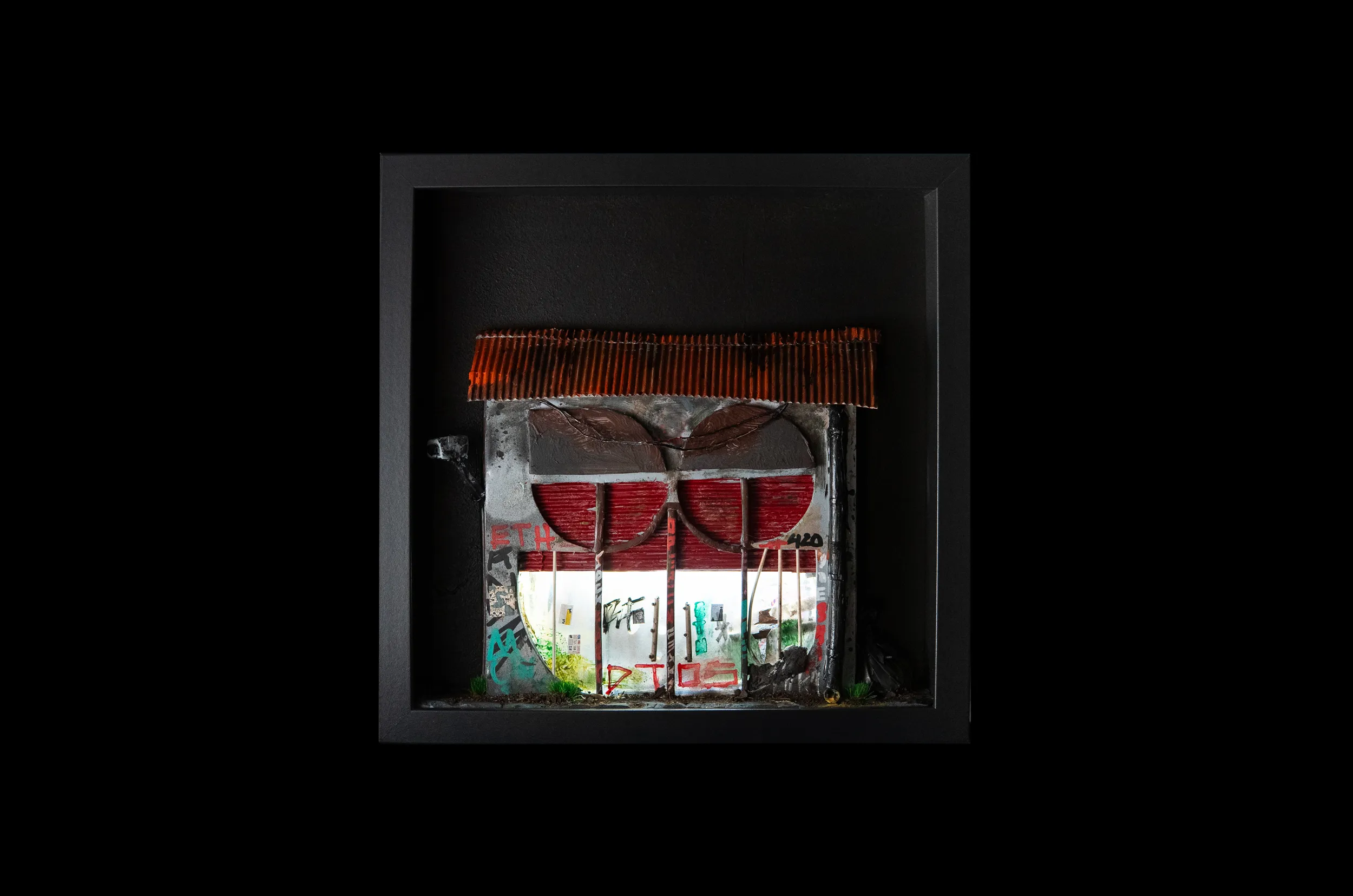 Physical piece from OPEPEN NEIGHBORHOOD SET - 25x25 cm frame with light.