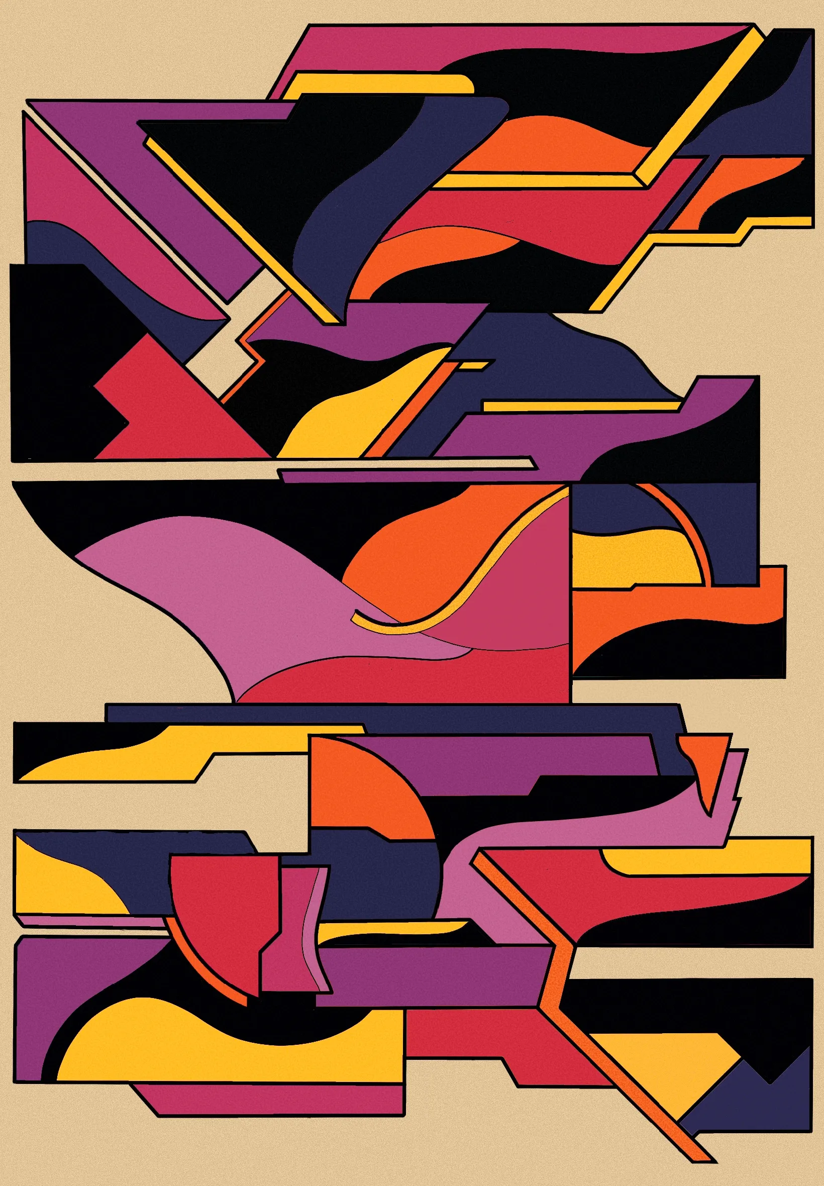 Where I describe how the forms begin to get acquainted with each other and begin to communicate through the forms passing each other the energy of their color.

Details:
1640x2360px
