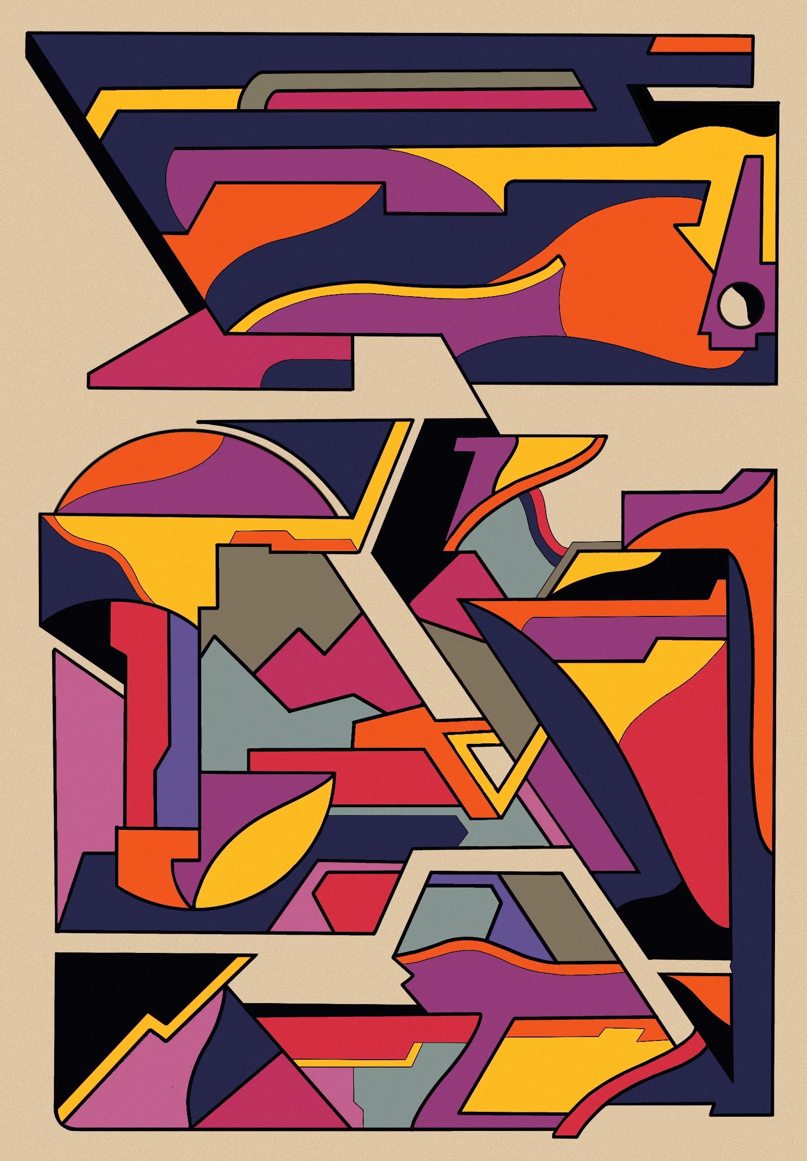 Welcome to the first page of "Geometric Comics".

Here you can feel the interrelationship of colors and shapes, where they live near each other, but they are so different and yet they are so harmonious with each other.
Where everyone strives for simplicity of form and color but they help each other.