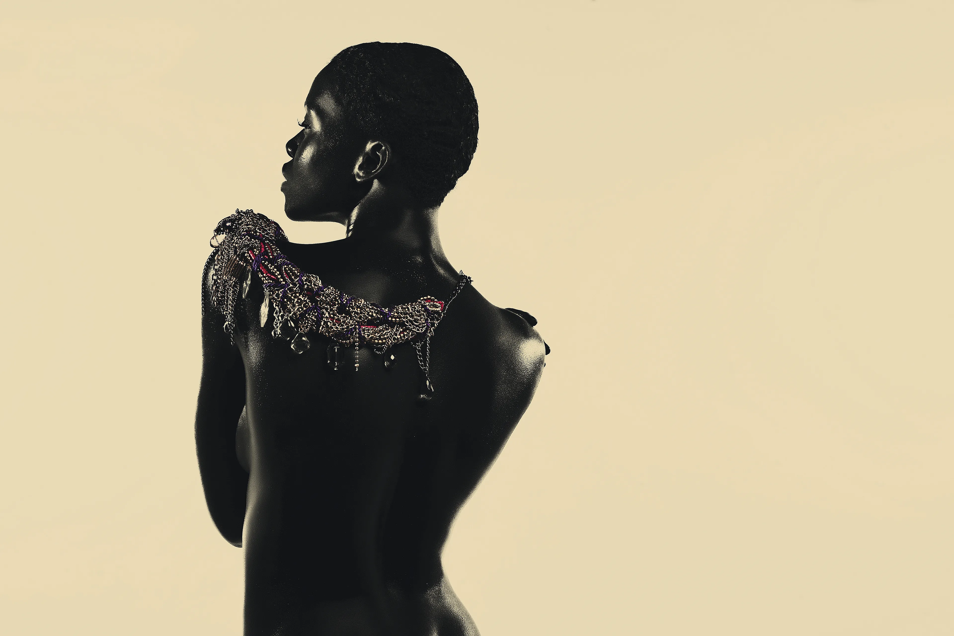 Amulet of Embrace by Asiko

The Adorned Series by Asiko is a collection of 15 portraits exploring the mystical intersection of the artist’s Yoruba culture and the beauty of black womanhood. In this collection, Asiko uses a golden monochrome background to put the spotlight on the female model, adorned with traditional Yoruba attributes.  

Edition: 1/1 

Dimensions: 4500x3000