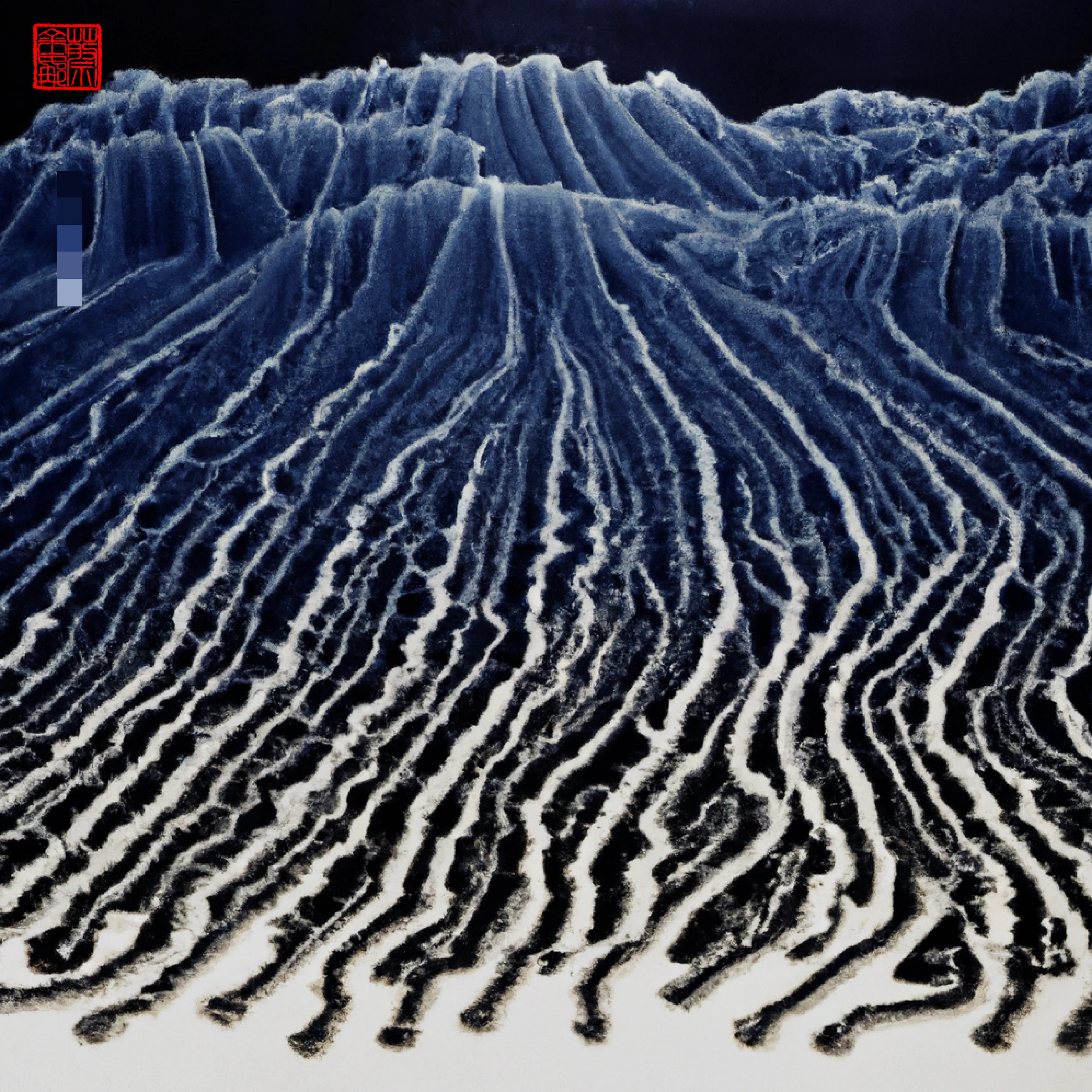 The Ocean is a magic that I love deeply. I love living by it and its regulating and invigorating effect. It is nature at its most palpable. Vast·blue·beautiful·powerful·ever-changing. I was messaging a friend on one of my ocean walks, they were having a hard time, and I’d wished there was some way I could transport her, so she too could gaze out into that vast indigo sea with the salt air in her lungs. So I told my DALL·E all about the Big Blue, and its many ways of being. ‘INDIGO DAZE’ is a collection that brings my ocean to you. Love Georgina × DALL·E