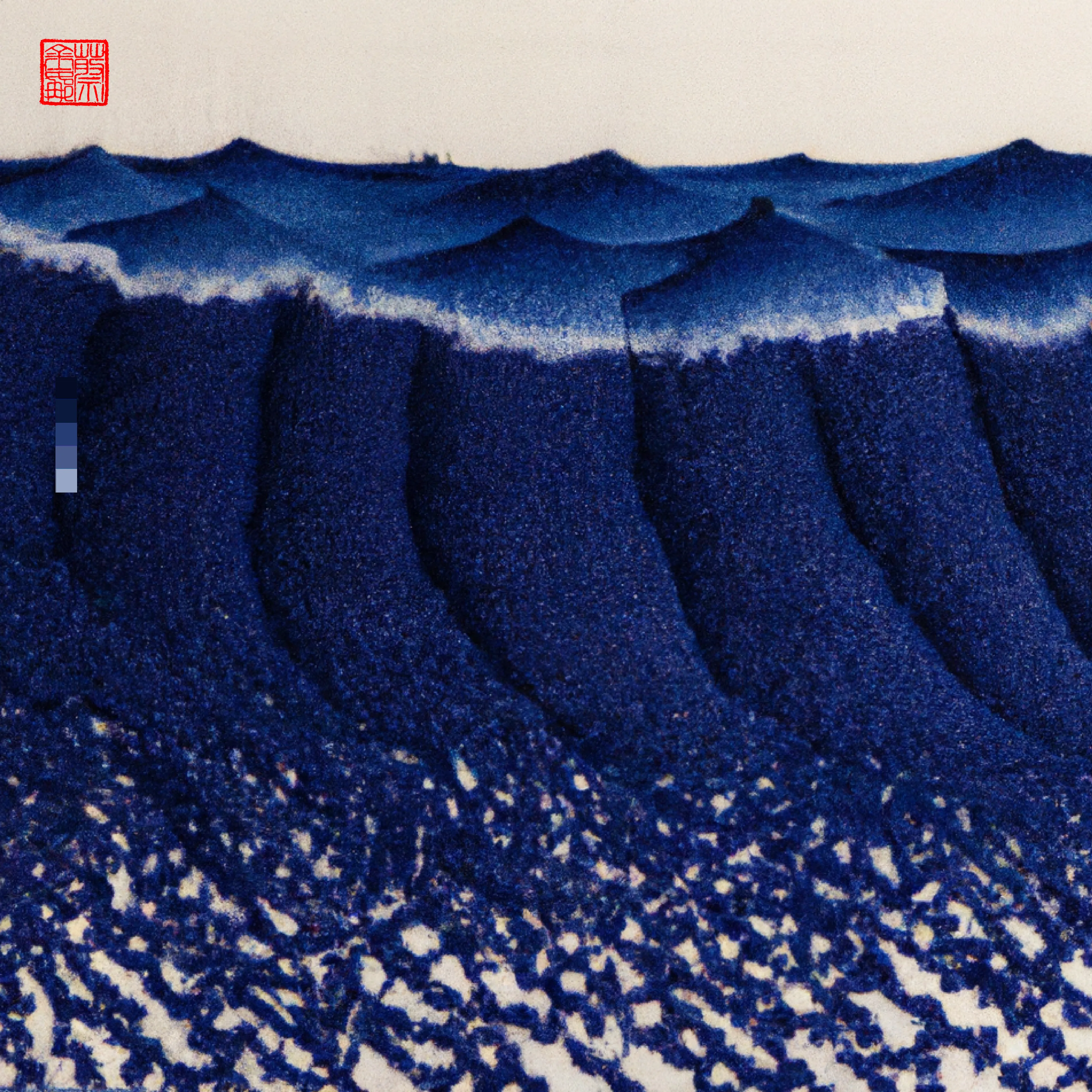 The Ocean is a magic that I love deeply. I love living by it and its regulating and invigorating effect. It is nature at its most palpable. Vast·blue·beautiful·powerful·ever-changing. I was messaging a friend on one of my ocean walks, they were having a hard time, and I’d wished there was some way I could transport her, so she too could gaze out into that vast indigo sea with the salt air in her lungs. So I told my DALL·E all about the Big Blue, and its many ways of being. ‘INDIGO DAZE’ is a collection that brings my ocean to you. Love Georgina × DALL·E