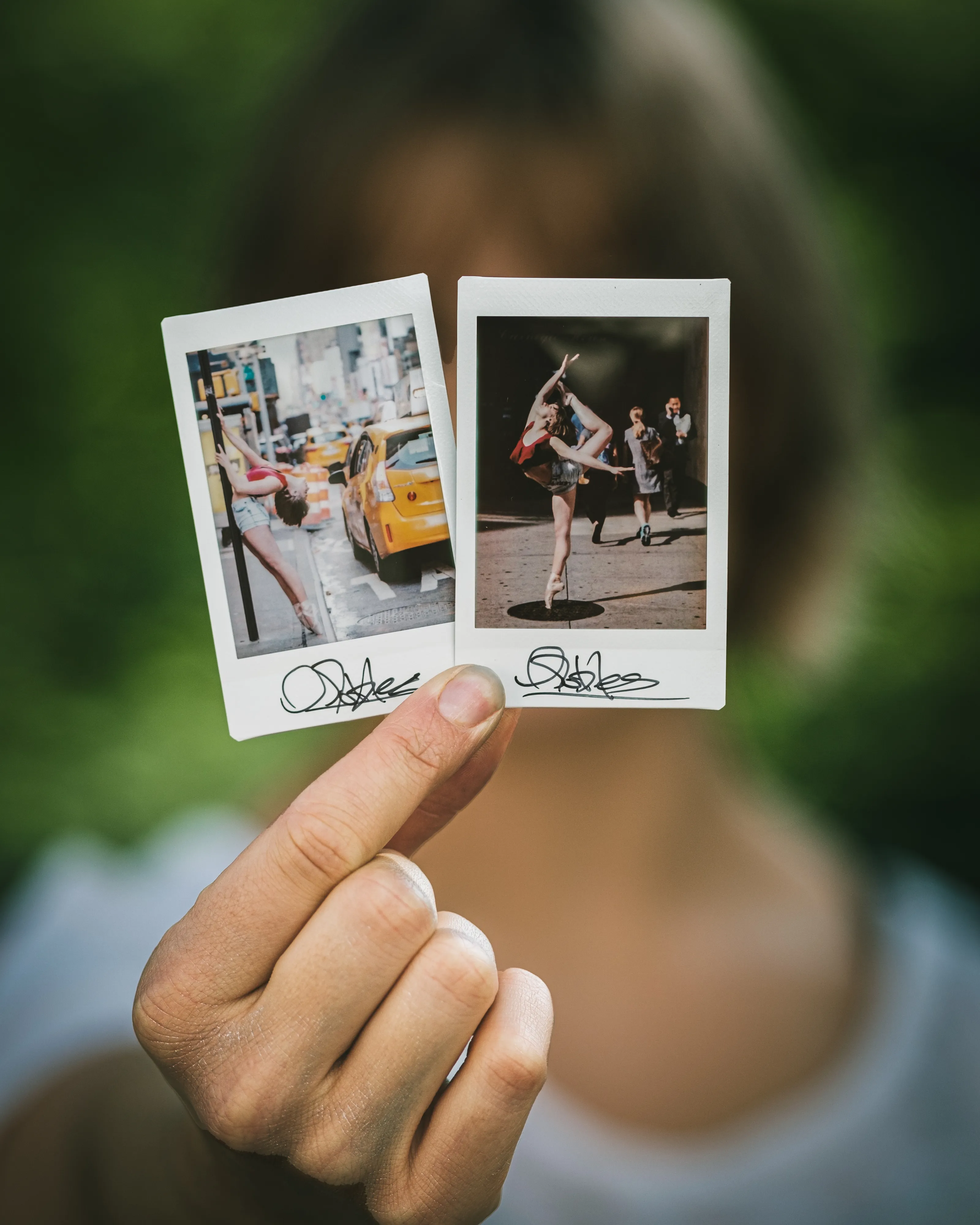 In 2013, I started a photography series that sought to inspire viewers to look at their urban surroundings in a new light. By featuring dancers in these settings, I aimed to challenge the way we perceive the spaces we encounter every day. Over the past nine years, this project has grown into a significant body of work that has shaped my career and opened up new opportunities for me. As a special gesture, I would often present the dancers with an instant photograph of our session together. Seeing their joy and pride in these mementos inspired me to start photographing them holding their instant prints. 'Dance Mementos' is a tribute to this ongoing series, showcasing a selection of my favorite images portraying the dancers with their photographs.