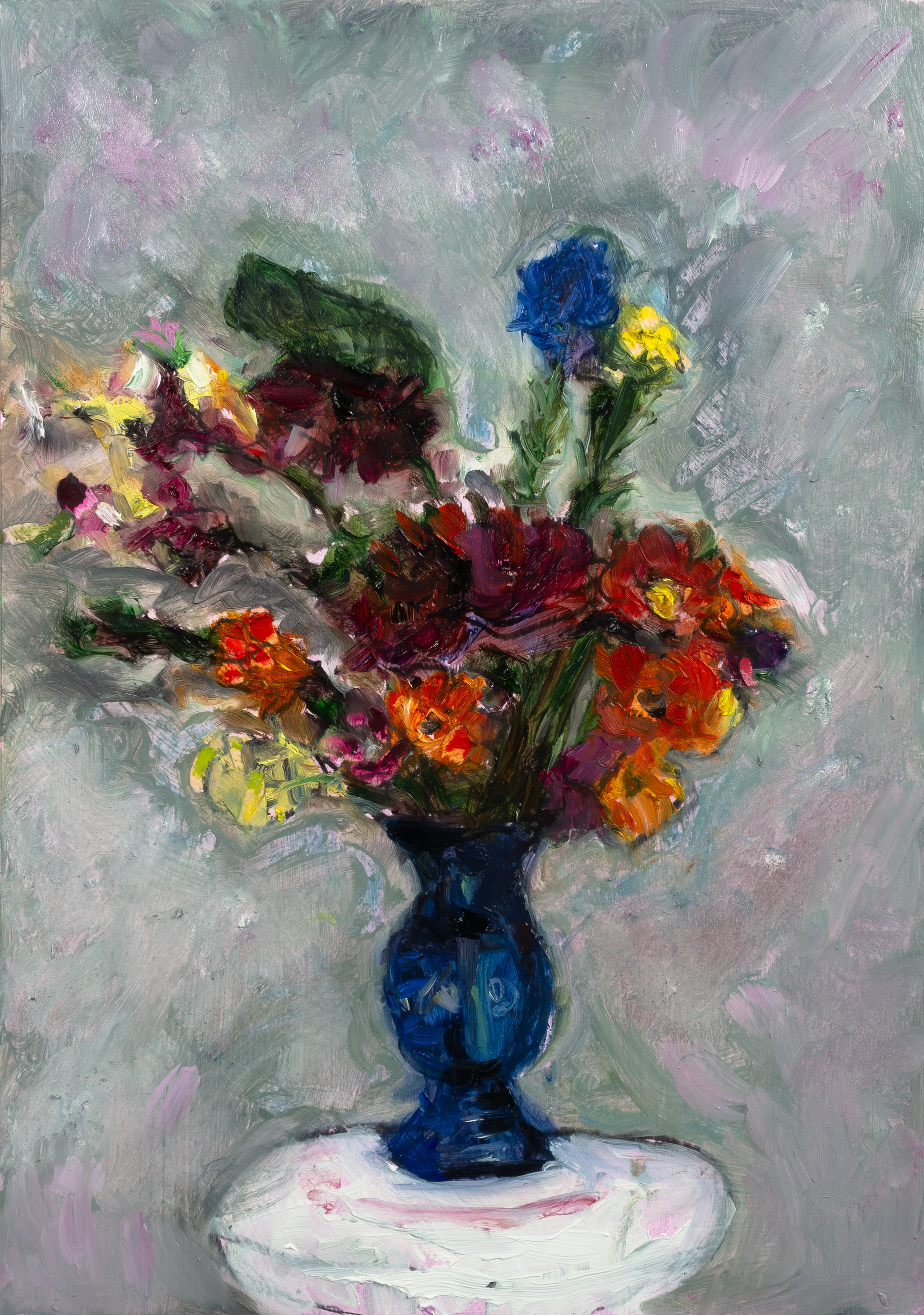 acrylic and oil paint on paper