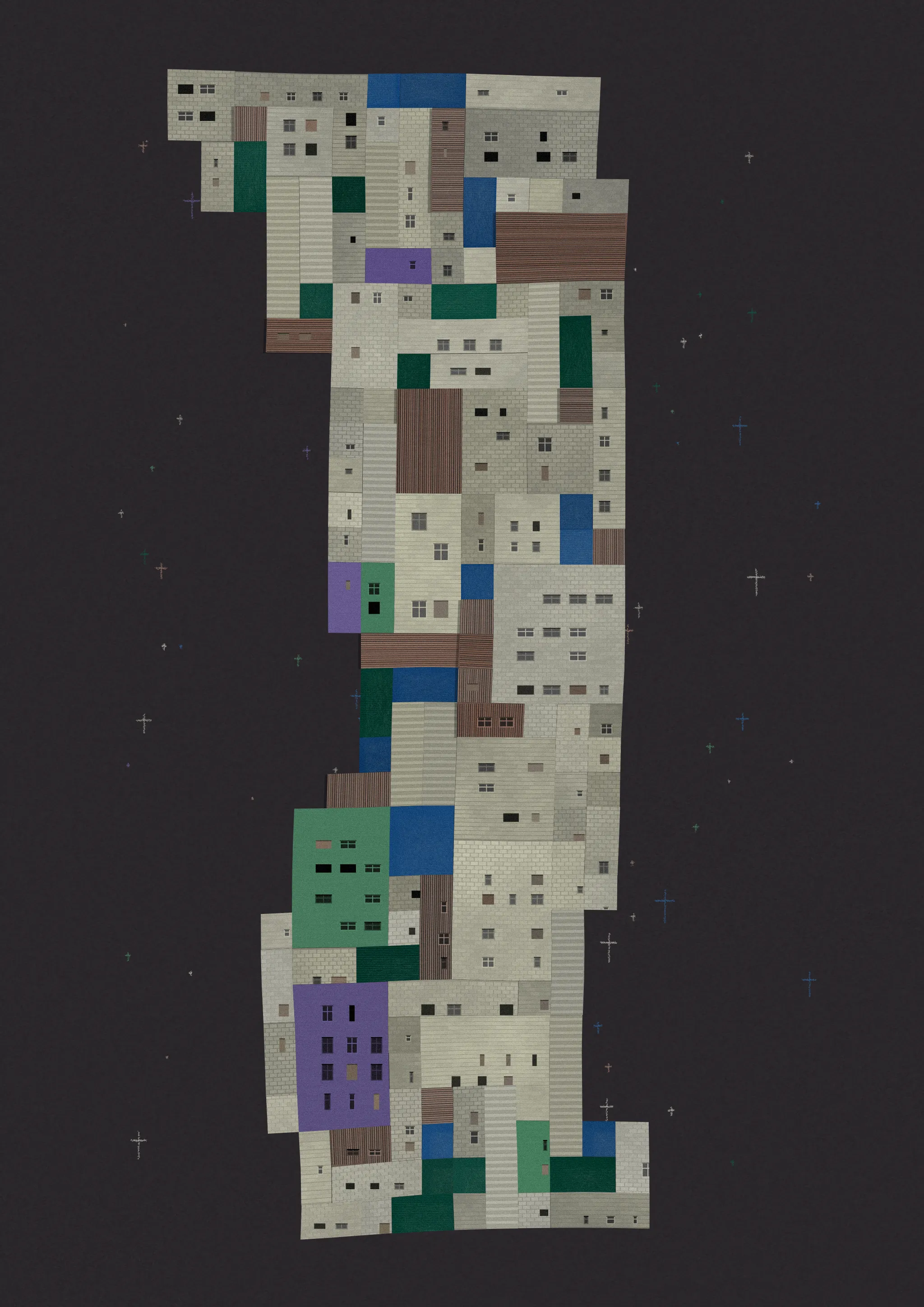 A generative project inspired by slums and all forms of unplanned urban areas.NaN

High res image: https://256art.s3.eu-central-1.amazonaws.com/mainnet/0xd2e9c0896772071cfc87aa455bcef4a794455900/max/132.png
Live view: https://256art.s3.eu-central-1.amazonaws.com/mainnet/0xd2e9c0896772071cfc87aa455bcef4a794455900/html_files/132.html