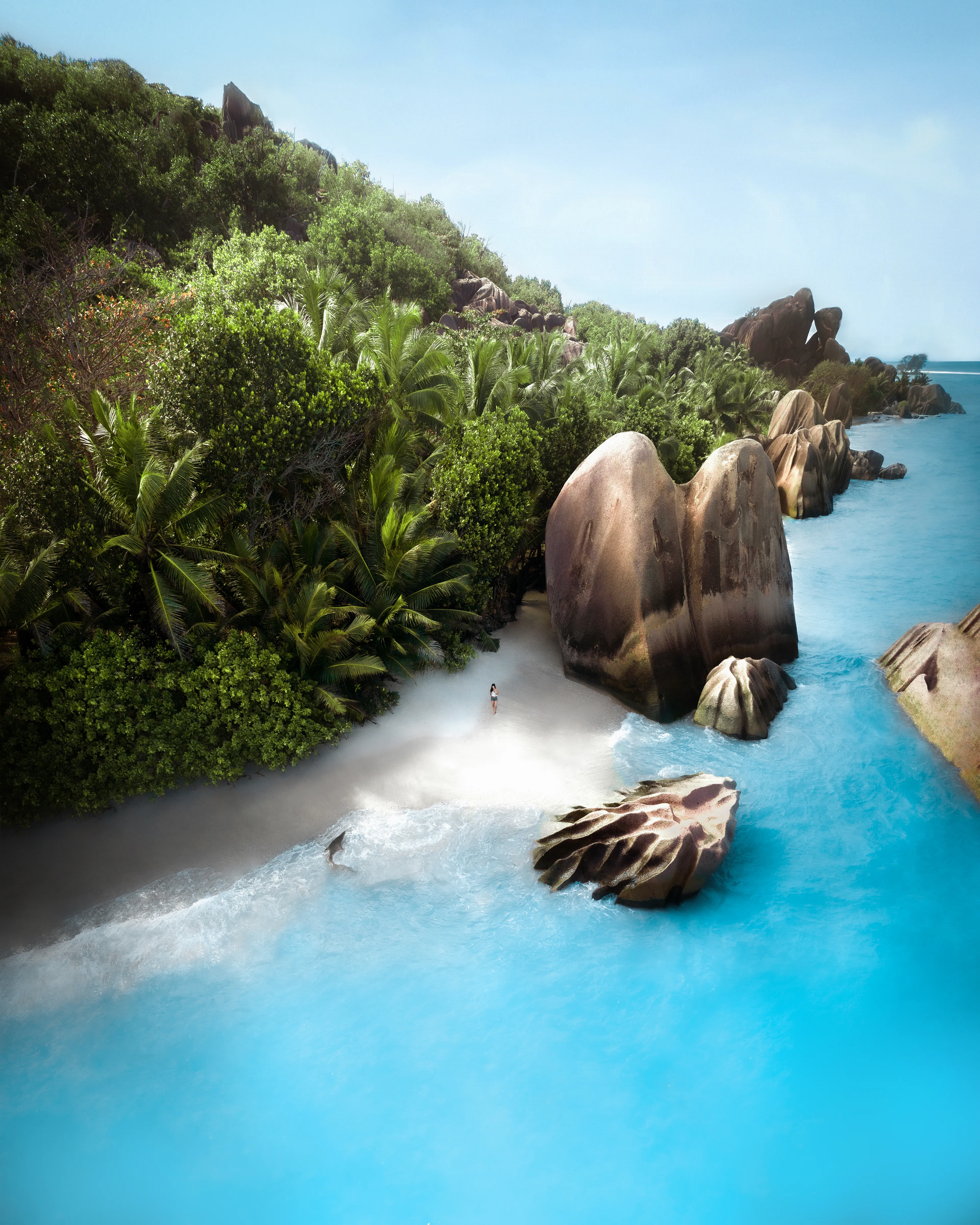 Where the palm tree jungle meets the beach, ‘Dreamland’ was captured in one of the most idyllic locations on planet earth, The Seychelles Islands. Stepping foot on these islands made me feel like I had stepped foot into a real-life scene from Jurassic Park. The giant granite rocks that jut out of the sand are one of my favourite aspects that make this scene truly unique and unlike anything else I’ve seen or captured before. It’s no wonder why Anse Source D’Argent, where this image was taken, is said to be the most photographed beach in the world as every corner I looked at seemed to be a picture-perfect postcard. Some of my proudest aerial work was captured from this special part of the world, a place that renders me speechless to this day.