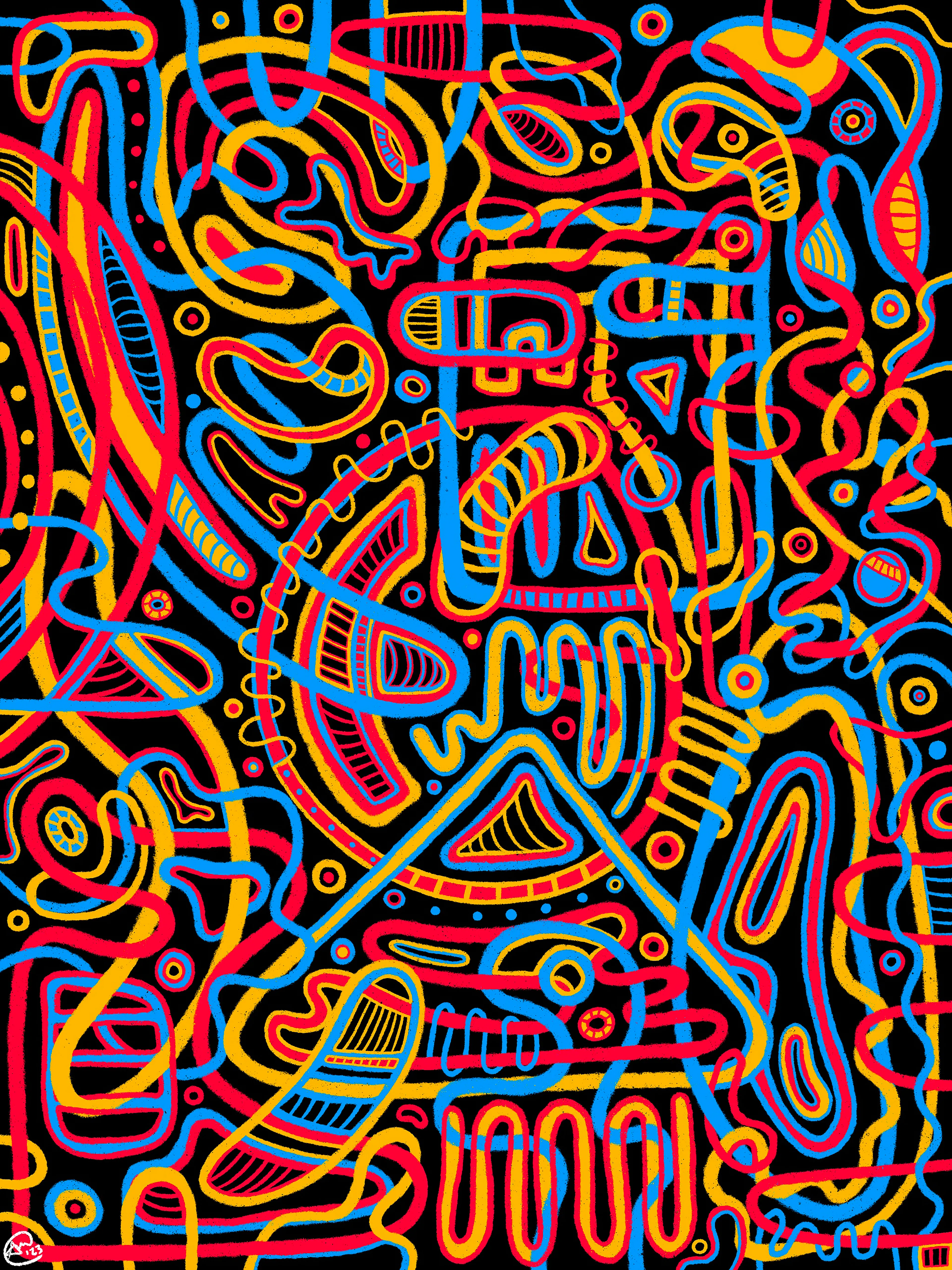 a doodle filled with overlapping organized chaos

The twenty-eight doodle created by Shay The Surrealist.