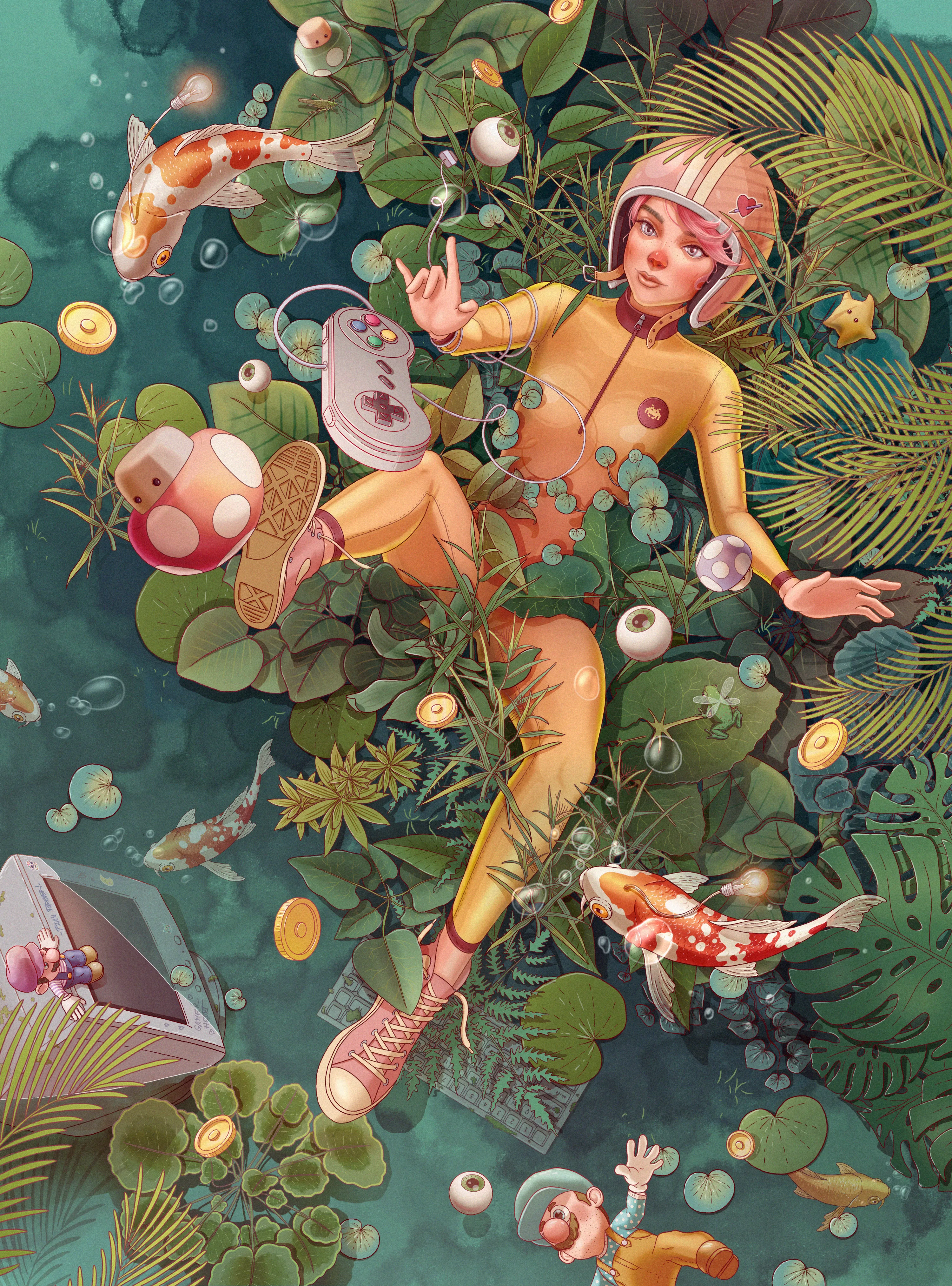 The game has always been a kind of refuge for her, an escape from the harsh and disappointing reality into a magical universe. Countless times , she allowed herself to be so carried away by it that she felt, she had become a part of it too . She thought, the outside world is more beautiful, if she only hear a dull hum from it…

3000x4050 px
300 dpi