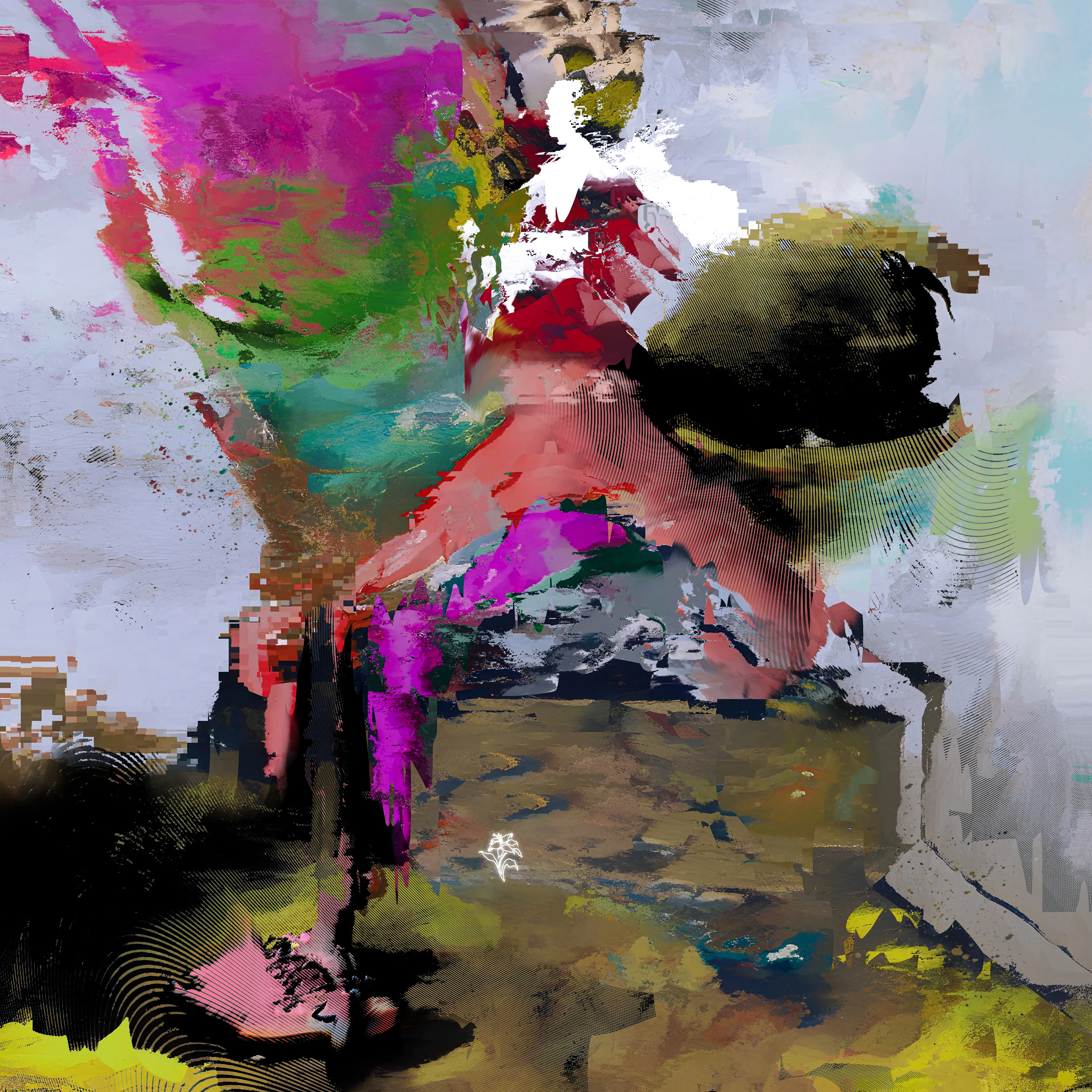 A new series of works simply captures my unstable state, I add a little darkness to my bright and fabulous world. The flowers that can be found are some kind of interpretation of hope.

AI + digital painting
7000 x 7000px
2023