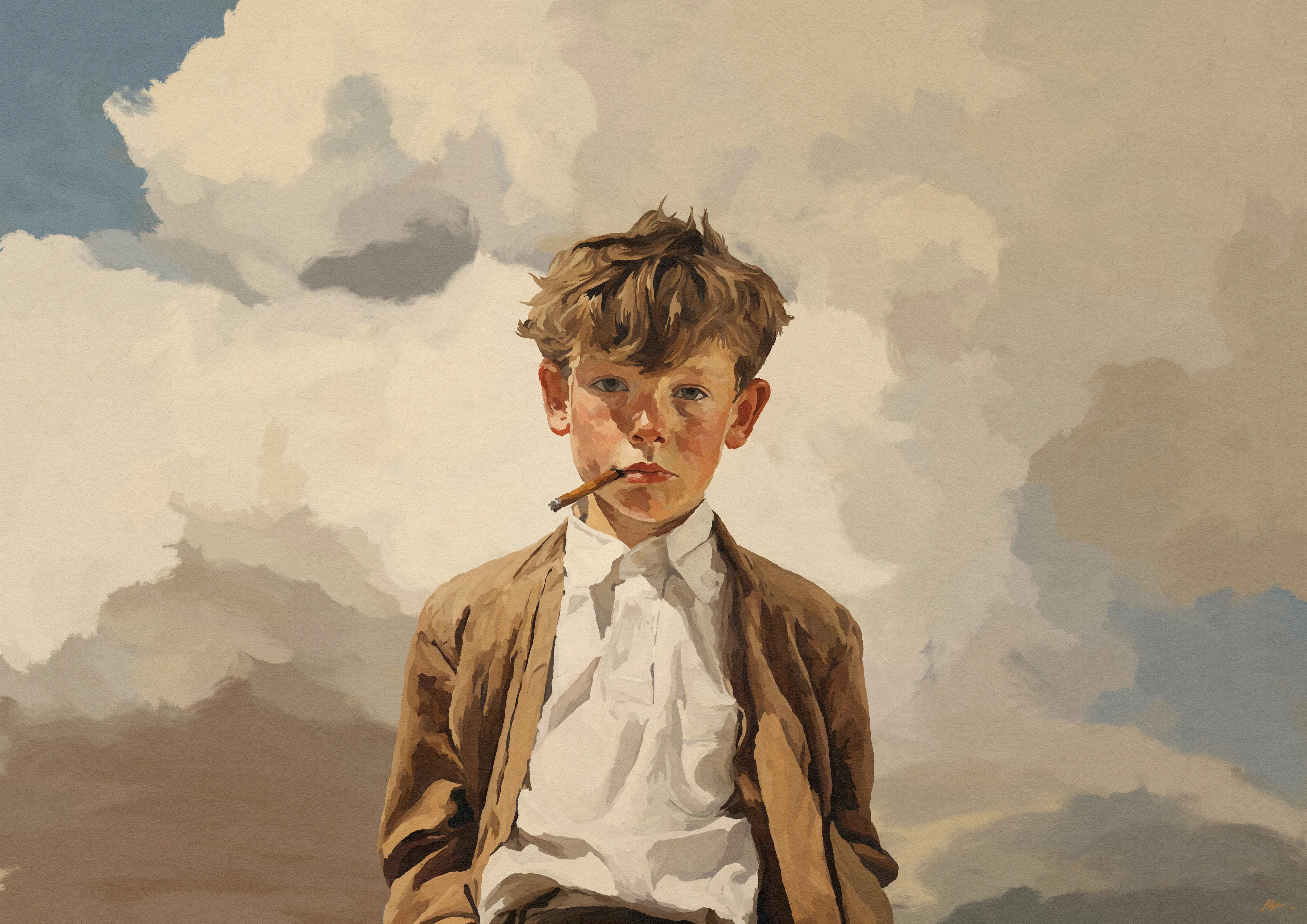 We think time erases.  
It isn’t true.  
It stacks ashes.  
Violence does not die; it hibernates in the bones of children.

Digital painting from the “Ashes of time” short-story project. 
Created, Written and Executed by Mannay (2025)