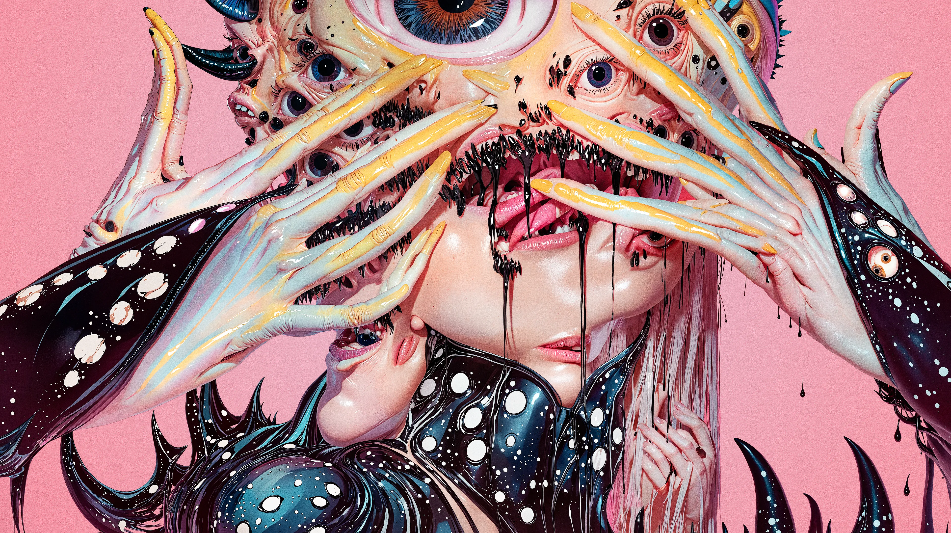 My journey into the surreal-maximalism world. 

PROCESS: 
1. NijiJourney > style referencing previous edited AI works 2. ComfyUI > a mix of Relic Upscaler + BeautifAI workflows 3. Photoshop > 10+ layers of similar images stacked on each other. Masked, curved, color corrected, etc. 

5824 x 3264