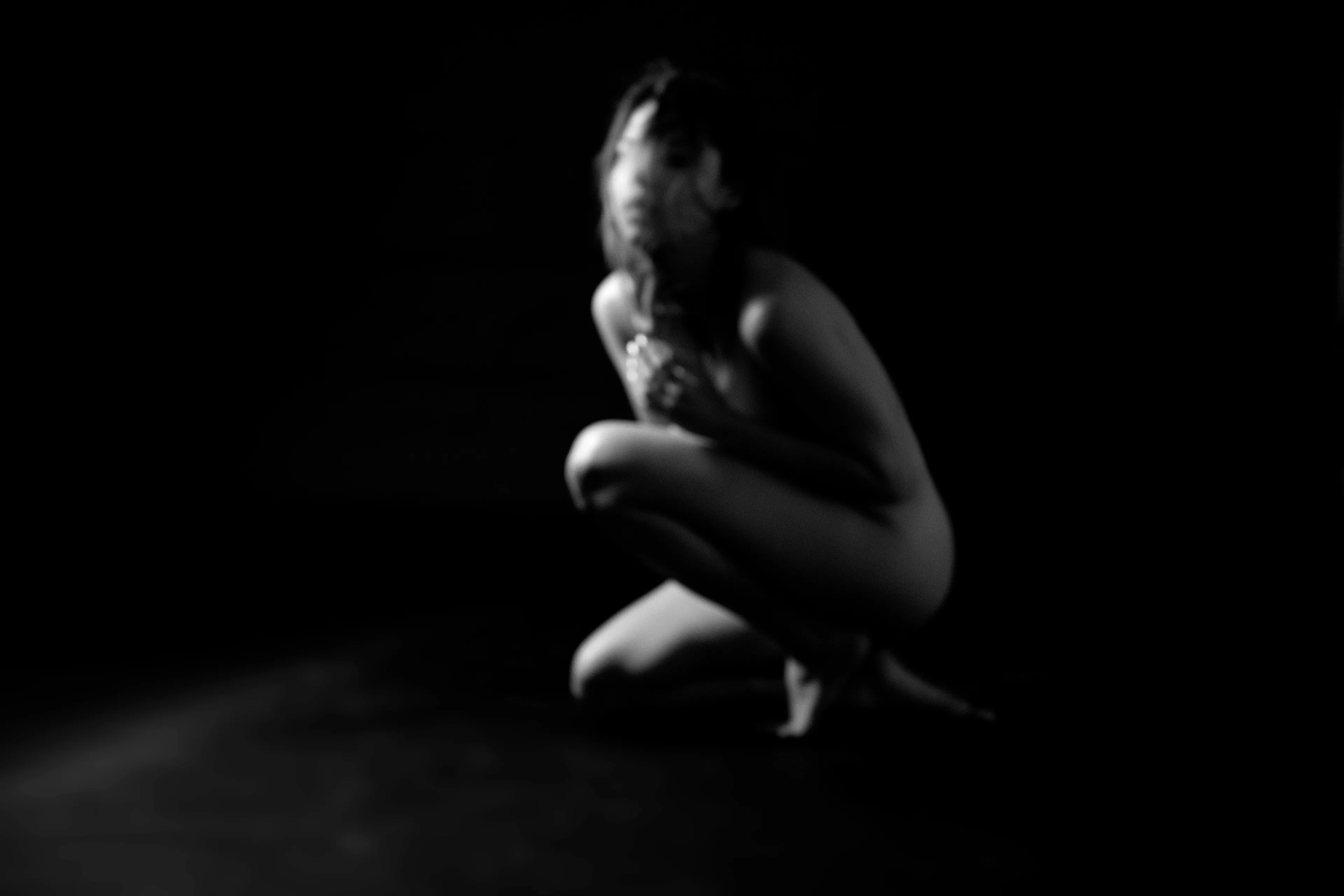 Figure Studies is a series of nude portraits that subverts the viewer’s expectations of the female form. Shot through glass, the images are distorted, even ghost-like. Though strange and unsettling, the forms remain familiar and beautiful. Light finds the bodies in the dark while holding the viewer at arm’s length, as if seen through a veil. 

Part of Caitlin Cronenberg’s Figure Studies collection. 
