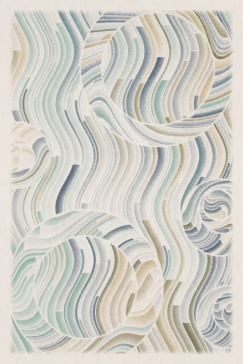 Rich Poole’s Kakano is an exploration of texture inspired by the practice of charcoal rubbing. Millions of individual points combine with geometry and motion to create unpredictable and fascinating compositions.