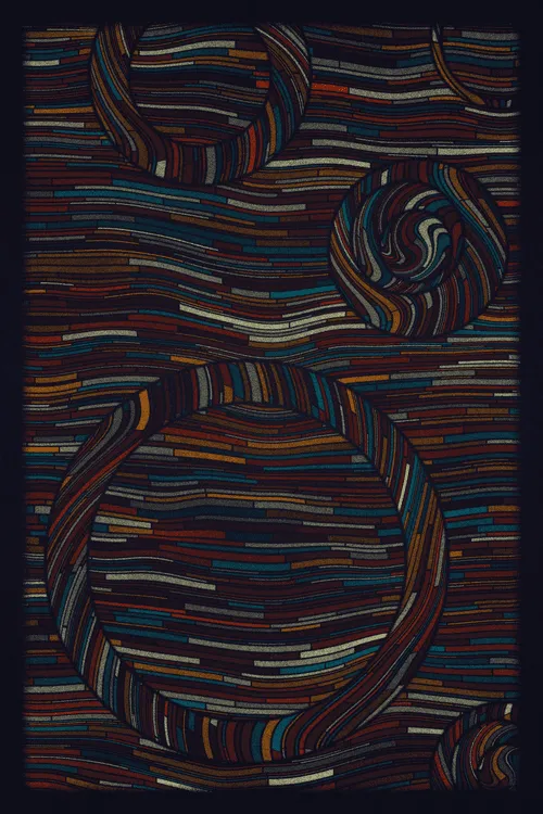 Rich Poole’s Kakano is an exploration of texture inspired by the practice of charcoal rubbing. Millions of individual points combine with geometry and motion to create unpredictable and fascinating compositions.