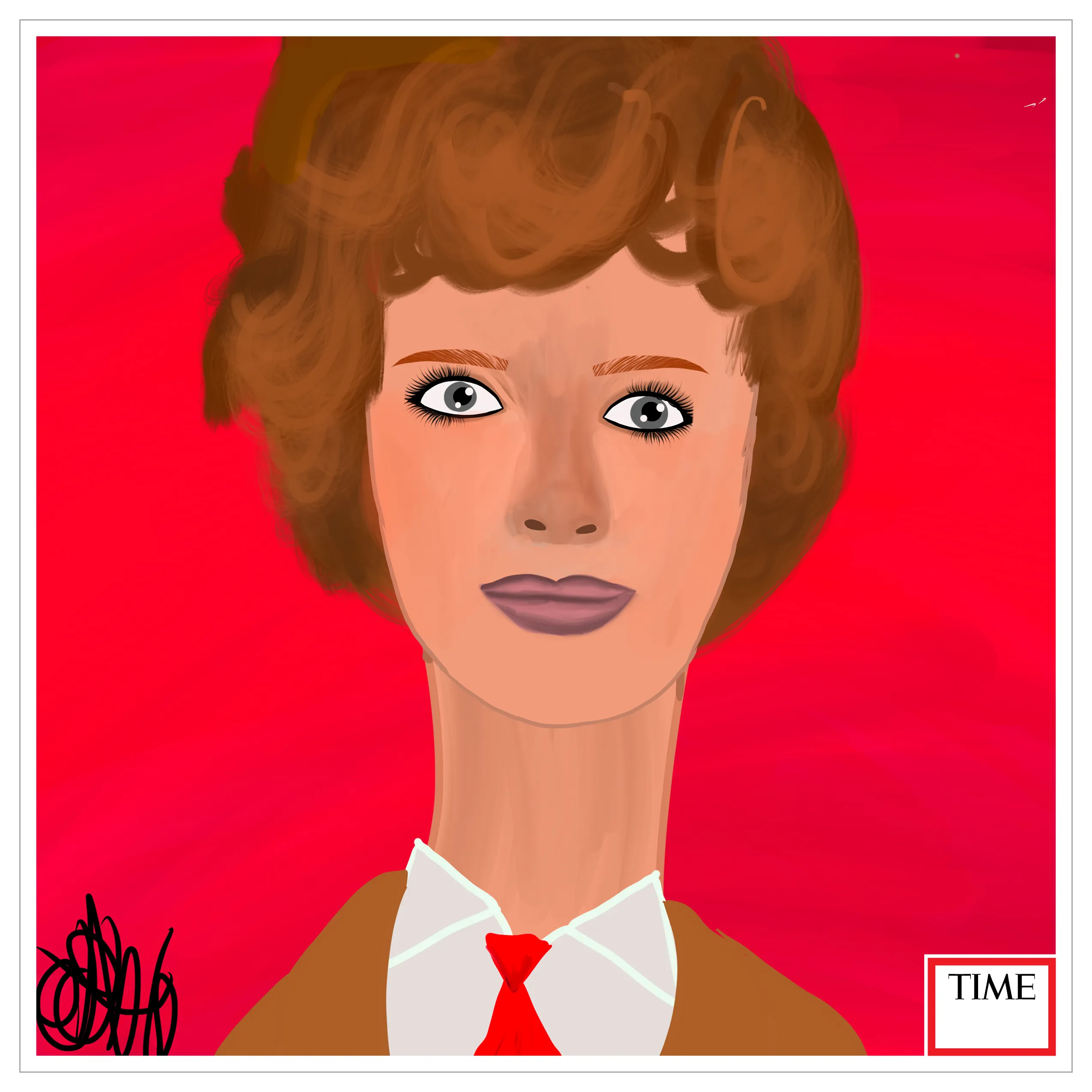 <1935>. Amelia Earhart by Nyla Hayes. 

https://time.com/5793474/amelia-earhart-100-women-of-the-year/