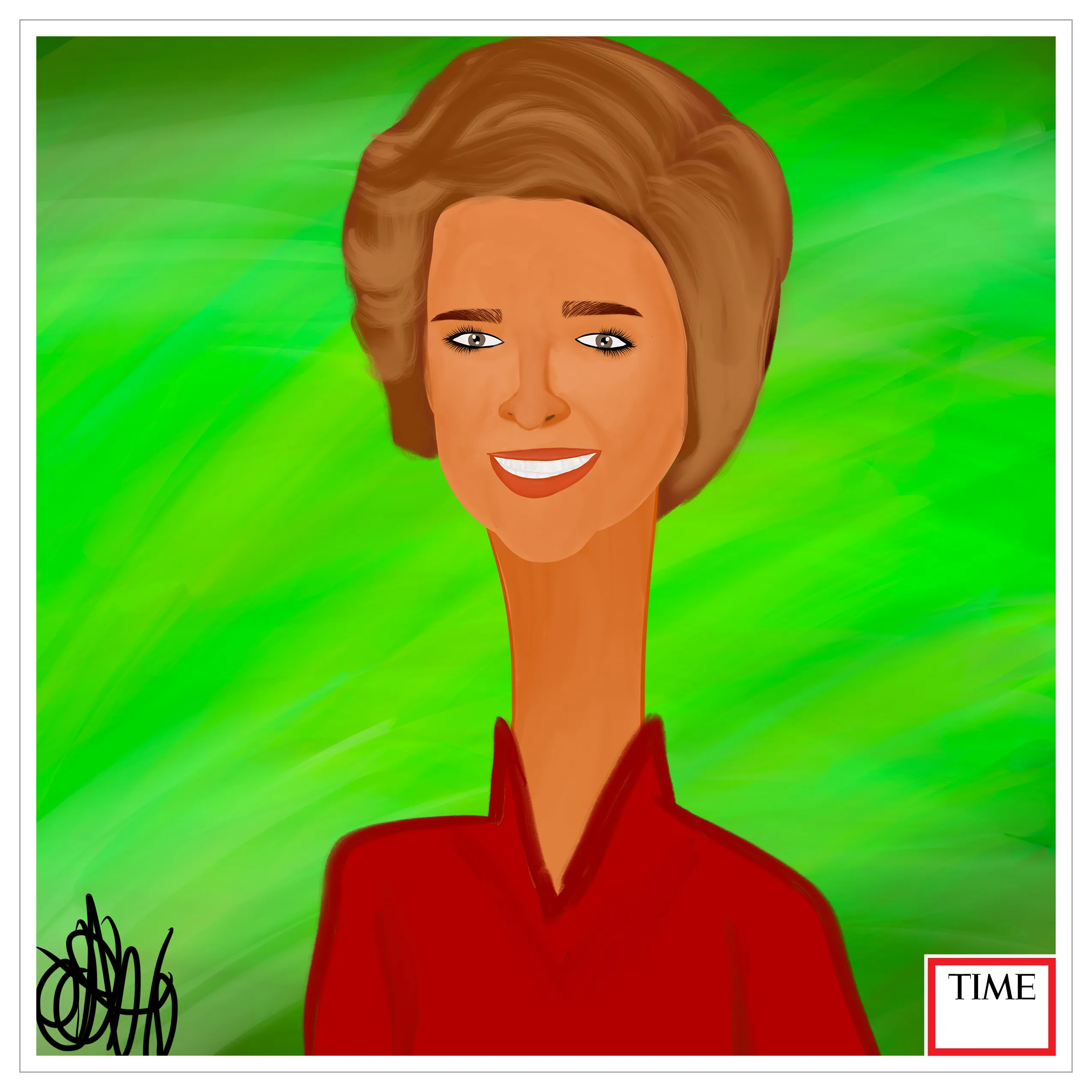 <1974>. Lindy Boggs by Nyla Hayes.

https://time.com/5793645/lindy-boggs-100-women-of-the-year/