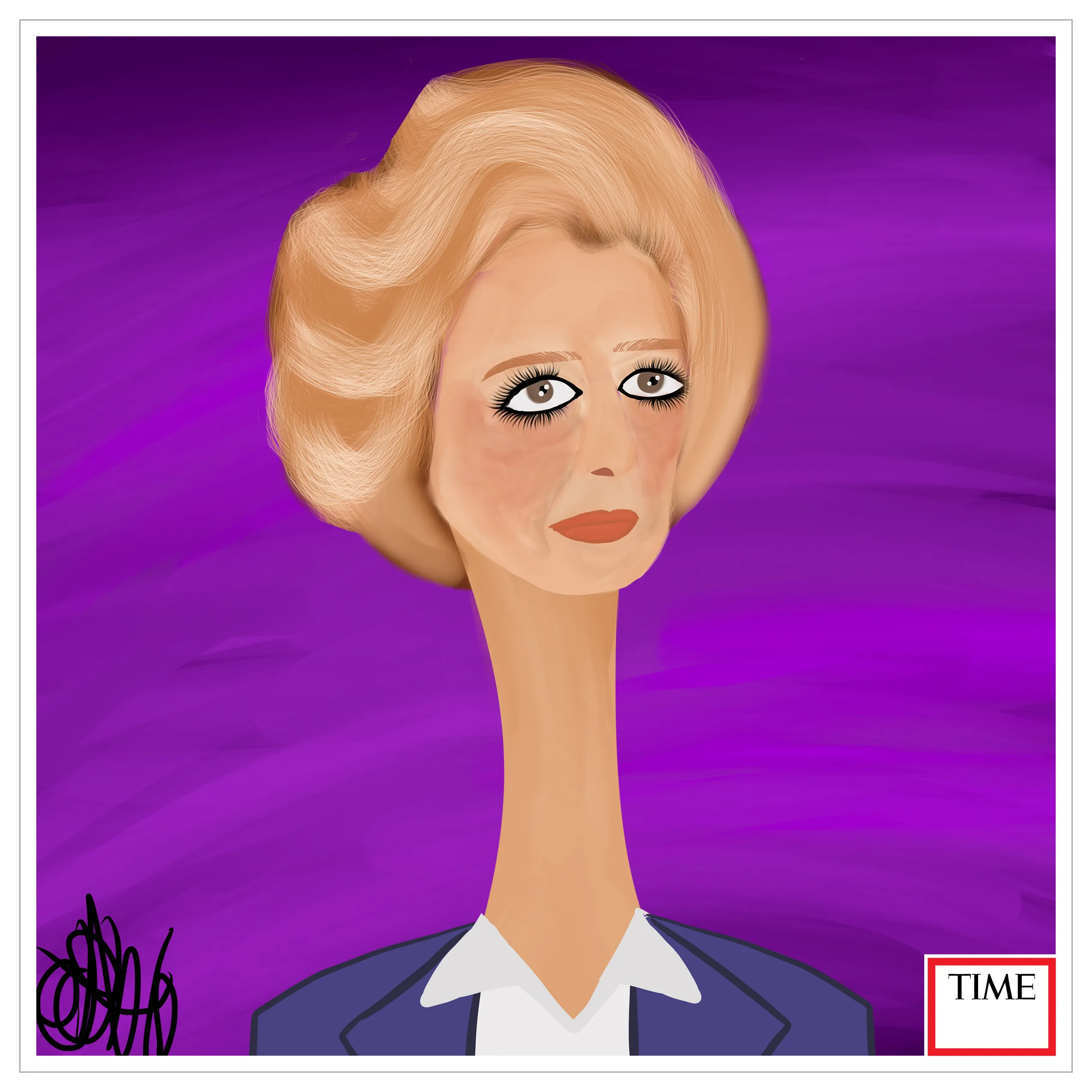 <1982>. Margaret Thatcher by Nyla Hayes.

https://time.com/5793666/margaret-thatcher-100-women-of-the-year/