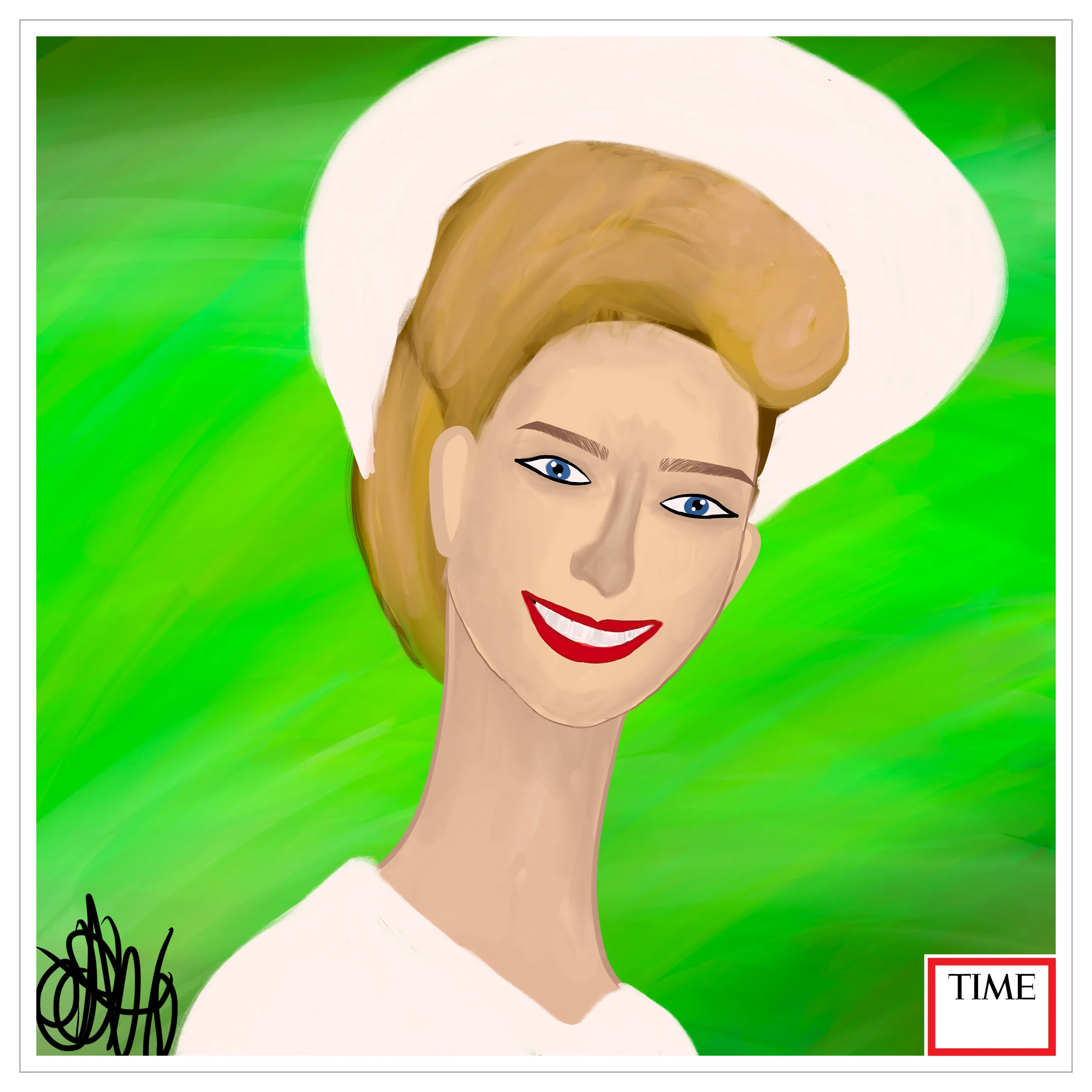 <1946>. Eva Perón by Nyla Hayes. 

https://time.com/5793530/eva-peron-100-women-of-the-year/