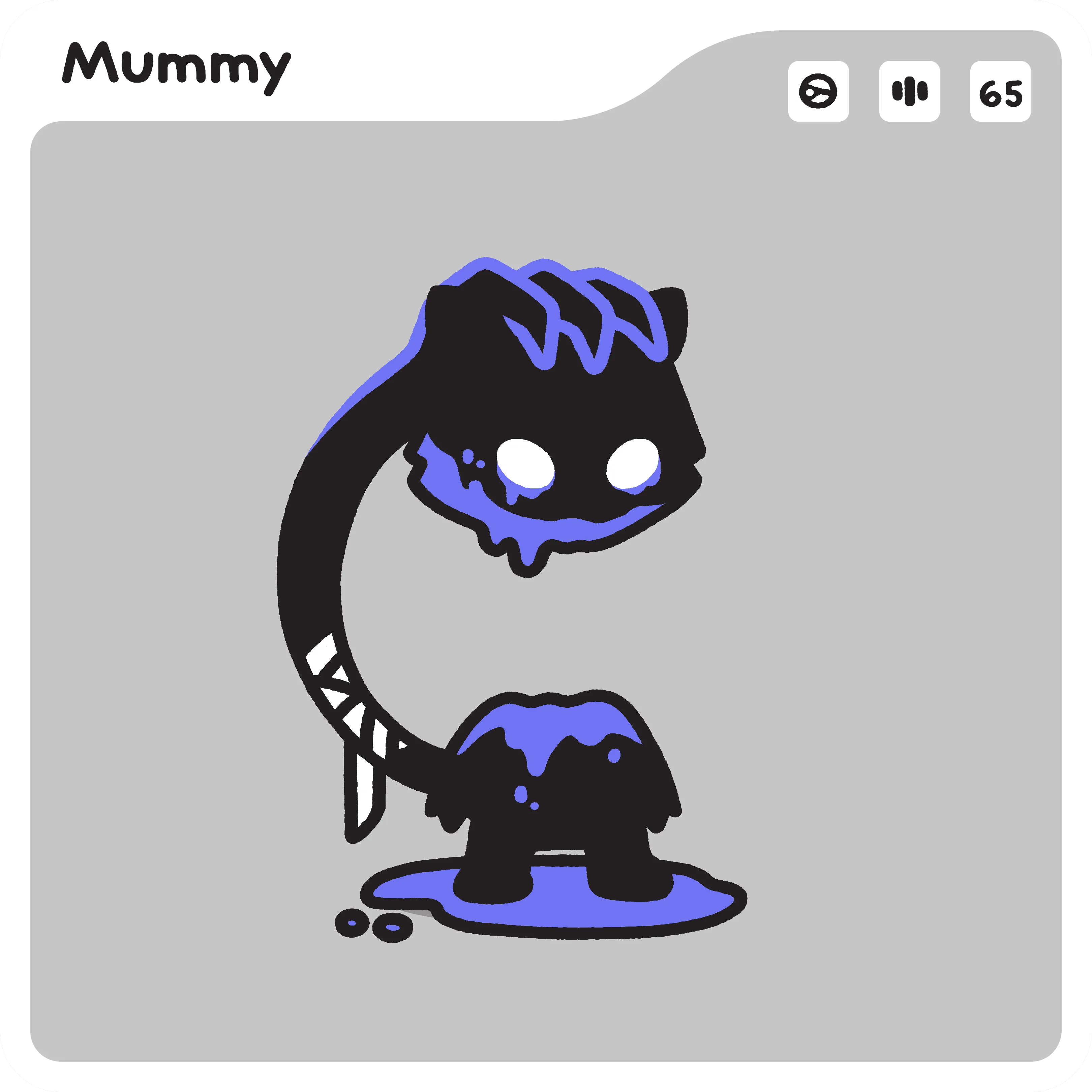 Bones is your mischievous phantom companion, part of the exclusive first edition SideKX release on the Ethereum blockchain. This character features a shadowy aesthetic with a ghostly twist, primarily cloaked in black with a striking purple cloak for added vibrancy. His most distinctive trait is his tail, which takes the form of a spectral hand, capable of wielding weapons and executing playful pranks with finesse. Bones possesses a cunning mind and aids Kira in crafting and executing clever plans, all while delighting in practical jokes and mischief-making that will keep you on your toes.. or tails.