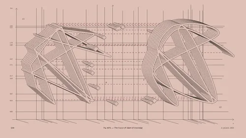 With a background in both art and mathematics, Aleksandra Jovanić has a strong affinity for graphs and diagrams. In “(The illusion of) depth of knowledge,” she explores apophenia, the tendency to perceive a connection or meaningful pattern between unrelated or random things. Each drawing in the series is generated through random numbers, but the internal connections suggest that more is happening. In Aleksandra’s words, these images show “how things in life are pretty simple most of the time, but we tend to complicate them.”

“(The illusion of) depth of knowledge” is a software NFT, but the first collector of each edition will receive the corresponding plotter drawing shipped directly from the artist’s studio. Each software NFT includes millions of other images beyond the primary image for each edition. The software NFT and the plotter drawing aren’t linked together; the NFT can continue to be collected on a secondary market without the drawing. Click on the artwork or press the spacebar to generate a new image with a different random seed value.

The image you see on the main artwork page on Feral File is the plotter drawing for the artist-proof (AP). Compare this image of the drawing to the corresponding software version of the AP to see how the software image and the plotted drawing are related. Because the artists are using a range of papers and inks, the software and physical drawings are delightfully different.  

The “(The illusion of) depth of knowledge” drawings are 35 × 62 cm (13.8 × 24.4 inches) on Woodstock Cipria Fedrigoni 285 gsm paper. They are drawn with red Stabilo Fineliner 0.4 mm and black Faber-Castell 0.1 mm pens.