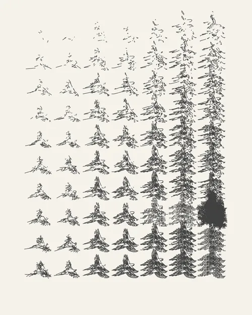 Starting with traditional art materials when he was young, Tyler Hobbs later found his way into creating images with code. Eventually, he stopped creating landscapes and portraits by hand and his work with code took center stage, but he never stopped working with traditional art materials. His graphite plotter drawings and hand-painted murals created from his code are essential elements of his work. For –GRAPH, Tyler has created “F(l)ight,” a study of the aesthetic overlap and differences between the natural world, hand-made artwork, and algorithmic tendencies. It’s a return to his long-standing interests in the continuum of representational images to total abstraction. In relation to his idea that code and algorithms become increasingly important within culture and art, Tyler says, “I am interested in what parts of the analog world we can capture, what we can improve, and what is lost.” 

“F(l)ight” is a software NFT, but the first collector of each edition will receive the corresponding plotter drawing shipped directly from the artist’s studio. Each software NFT includes millions of other images beyond the primary image for each edition. The software NFT and the plotter drawing aren’t linked together; the NFT can continue to be collected on a secondary market without the drawing. Click on the artwork or press the enter/return key to generate a new image with a different random seed value.

The image you see on the main artwork page on Feral File is the plotter drawing for the artist-proof (AP). Compare this image of the drawing to the corresponding software version of the AP to see how the software image and the plotted drawing are related. Because the artists are using a range of papers and inks, the software and physical drawings are delightfully different.  

The “F(l)ight” drawings are 40.6 × 50.8 cm (16 × 20 inches) on cream Stonehenge paper. They are drawn with a black archival ink pen.