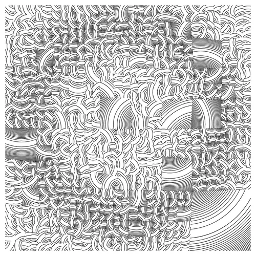 Julien Gachadoat’s “Umwelt” relies on the combination of a subdivision algorithm and a curved-line-drawing algorithm to produce a set of minimalist compositions. Each image in the series is the result of partitioning a square into a series of smaller areas and then filling those areas with a dense group of curved lines. The spacing of these lines, their orientation, and their precise curvature are defined by harmonic functions that create rhythms within a spatial geometric melody.

“Umwelt” is a software NFT, but the first collector of each edition will receive the corresponding plotter drawing shipped directly from the artist’s studio. Each software NFT includes millions of other images beyond the primary image for each edition. The software NFT and the plotter drawing aren’t linked together; the NFT can continue to be collected on a secondary market without the drawing. Click on the artwork or press the spacebar to generate a new image with a different random seed value.

The image you see on the main artwork page on Feral File is the plotter drawing for the artist-proof (AP). Compare this image of the drawing to the corresponding software version of the AP to see how the software image and the plotted drawing are related. Because the artists are using a range of papers and inks, the software and physical drawings are delightfully different.  

The “Umwelt” drawings are 42 × 29.7 cm (16.5 × 11.7 inches) on Fedrigoni Sirio White 700 gsm or Fedrigoni Sirio Ultra Black 680 gsm paper. They are drawn with Rotring Isograph Black 0.2 to 0.6 mm or Uni-Ball Signo White pens.