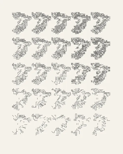 Starting with traditional art materials when he was young, Tyler Hobbs later found his way into creating images with code. Eventually, he stopped creating landscapes and portraits by hand and his work with code took center stage, but he never stopped working with traditional art materials. His graphite plotter drawings and hand-painted murals created from his code are essential elements of his work. For –GRAPH, Tyler has created “F(l)ight,” a study of the aesthetic overlap and differences between the natural world, hand-made artwork, and algorithmic tendencies. It’s a return to his long-standing interests in the continuum of representational images to total abstraction. In relation to his idea that code and algorithms become increasingly important within culture and art, Tyler says, “I am interested in what parts of the analog world we can capture, what we can improve, and what is lost.” 

“F(l)ight” is a software NFT, but the first collector of each edition will receive the corresponding plotter drawing shipped directly from the artist’s studio. Each software NFT includes millions of other images beyond the primary image for each edition. The software NFT and the plotter drawing aren’t linked together; the NFT can continue to be collected on a secondary market without the drawing. Click on the artwork or press the enter/return key to generate a new image with a different random seed value.

The image you see on the main artwork page on Feral File is the plotter drawing for the artist-proof (AP). Compare this image of the drawing to the corresponding software version of the AP to see how the software image and the plotted drawing are related. Because the artists are using a range of papers and inks, the software and physical drawings are delightfully different.  

The “F(l)ight” drawings are 40.6 × 50.8 cm (16 × 20 inches) on cream Stonehenge paper. They are drawn with a black archival ink pen.