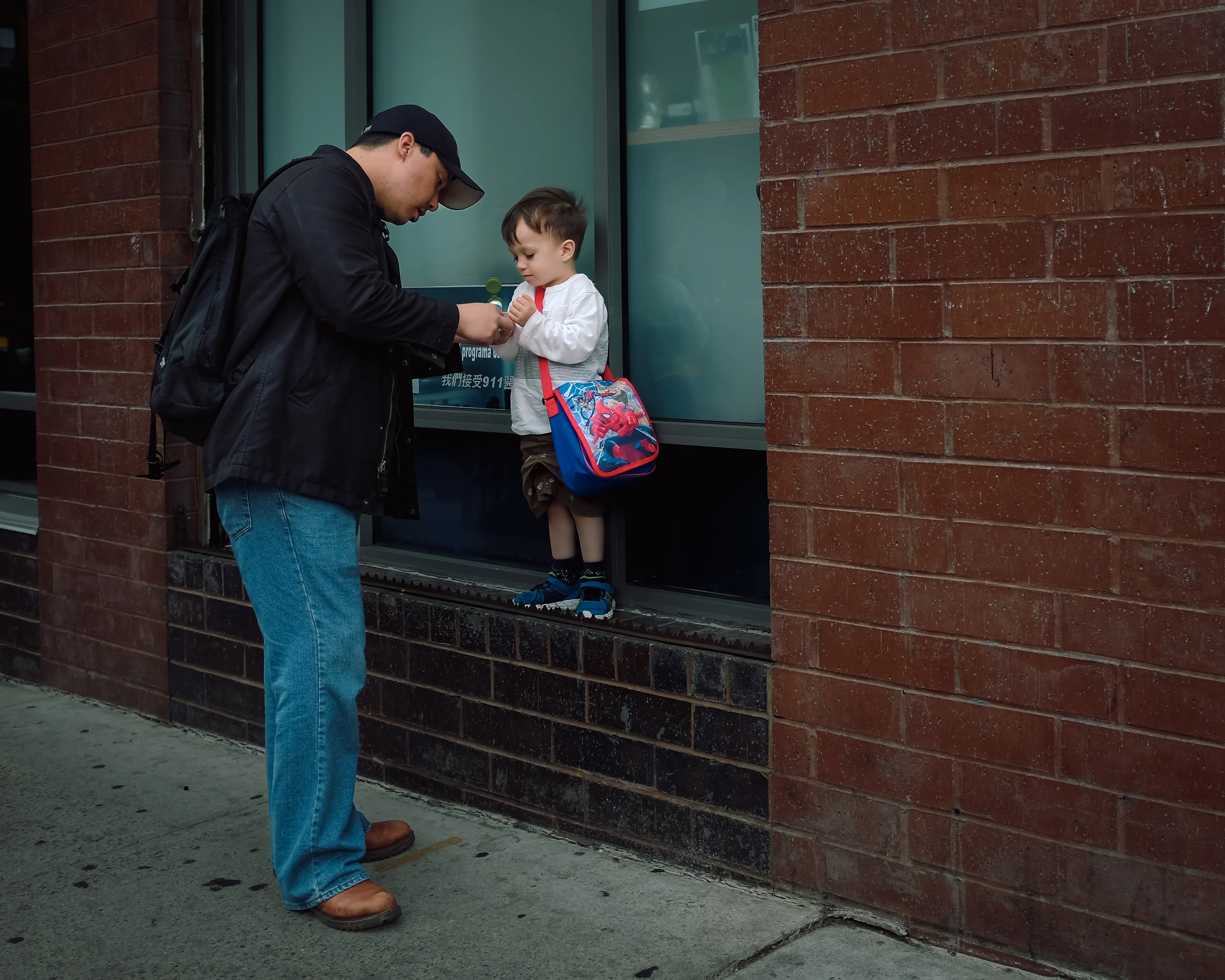 June 12, 2014

City-Dads:

As I roam the City streets, with my camera in hand, I find myself lost on this concrete playground. Everything is so big, larger than life. And in a snap, I am once again a child. Playful and unstoppable, just like when I played superheroes.

Yet, at the same time, I feel so vulnerable and scared inside. Afraid of stumbling upon a demon in some unforeseen corner of my mind. Then, I remember your figure, I can see you all around. Your melodic voice and gregarious smile. But it is just a mirage. You are back home, and I am a grown man, capable of facing the world on his own. Still, if you only knew how much I wish you were here, to play with me, to protect me, or just to be by my side right now…Dad.