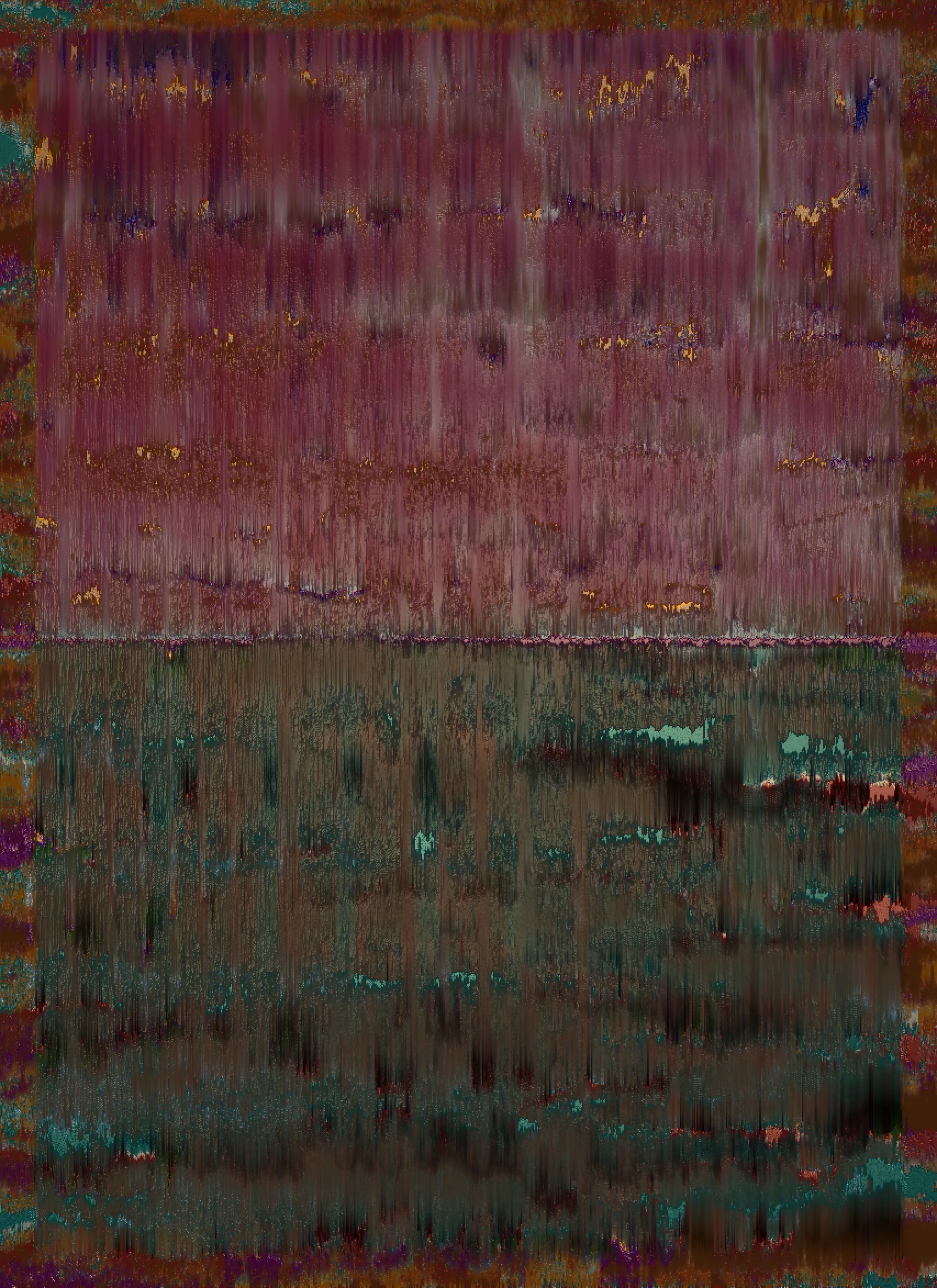 *Sometimes, I wish I could see things as though I had never seen them before.*

**SINE** is a comprehensive exploration of one ostensibly simple function - sinθ: distorted, mangled, modulated, folded, blended and employed in unconventional ways to generate layers of textured formations that are not evidently organic or geometric. When agitated with feedback, the sinusoidal wave exhibits complex characteristics in a narrow-band region of interest between periodic symmetry and randomness. The algorithm persists with a tendency to approach a limit between these states for compelling features and visual tension. Non-sinusoidal embellishments are deliberately avoided for an unadulterated expression of the functions manifestations, highlighting the variety that emerges from its repetitive manipulation.

Beauty of the elementary can be inconspicuous. The outputs represent a discovery and accentuation of what is latent in the ubiquitous. Cracks in weathered walls, the depth of colour in rusted metal, undulations on the surface of rocks, irregularities of splintered wood or the uneven discolouration of an old shirt. Perhaps the yearning to be awed is served by a scrutiny of this trigonometric function, a specimen of the little things that have infinitely complex details, but are seldom appreciated. 

More information: [https://www.shaunaq.com/SINE](https://www.shaunaq.com/SINE)

Dedicated to my friend DR, who sees magnificence in the mundane.