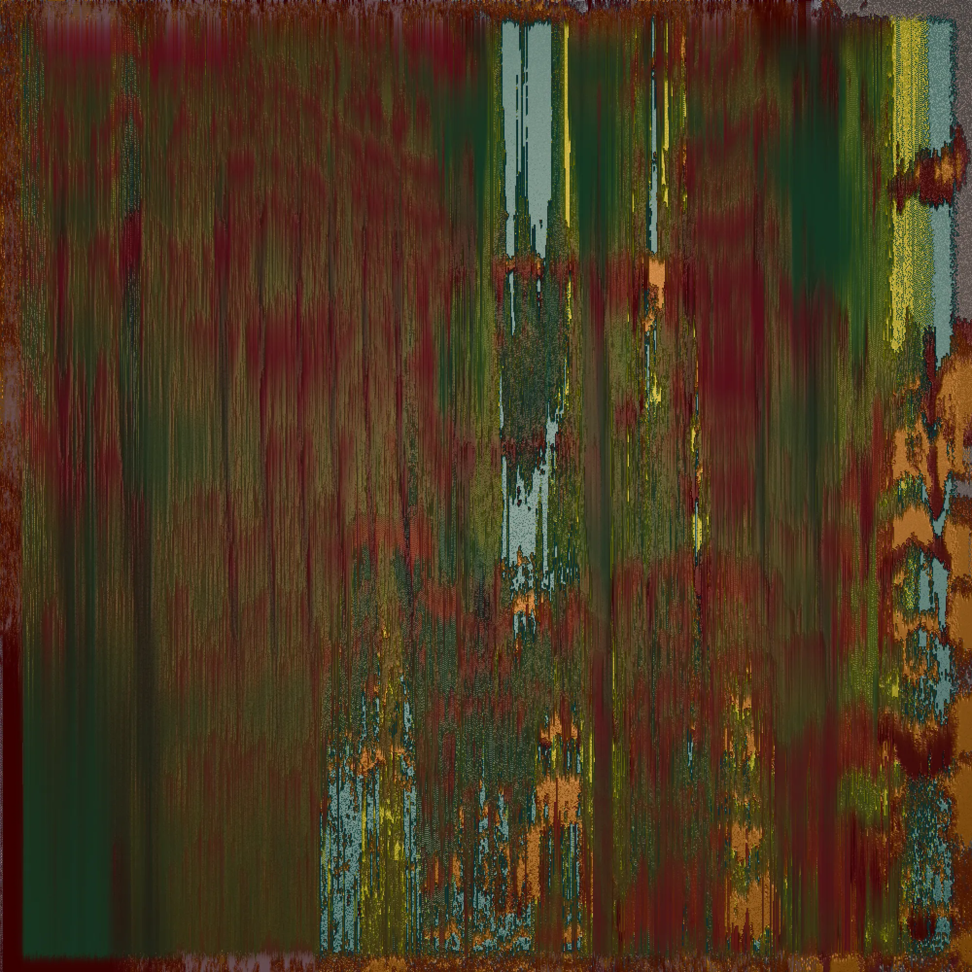 *Sometimes, I wish I could see things as though I had never seen them before.*

**SINE** is a comprehensive exploration of one ostensibly simple function - sinθ: distorted, mangled, modulated, folded, blended and employed in unconventional ways to generate layers of textured formations that are not evidently organic or geometric. When agitated with feedback, the sinusoidal wave exhibits complex characteristics in a narrow-band region of interest between periodic symmetry and randomness. The algorithm persists with a tendency to approach a limit between these states for compelling features and visual tension. Non-sinusoidal embellishments are deliberately avoided for an unadulterated expression of the functions manifestations, highlighting the variety that emerges from its repetitive manipulation.

Beauty of the elementary can be inconspicuous. The outputs represent a discovery and accentuation of what is latent in the ubiquitous. Cracks in weathered walls, the depth of colour in rusted metal, undulations on the surface of rocks, irregularities of splintered wood or the uneven discolouration of an old shirt. Perhaps the yearning to be awed is served by a scrutiny of this trigonometric function, a specimen of the little things that have infinitely complex details, but are seldom appreciated. 

More information: [https://www.shaunaq.com/SINE](https://www.shaunaq.com/SINE)

Dedicated to my friend DR, who sees magnificence in the mundane.