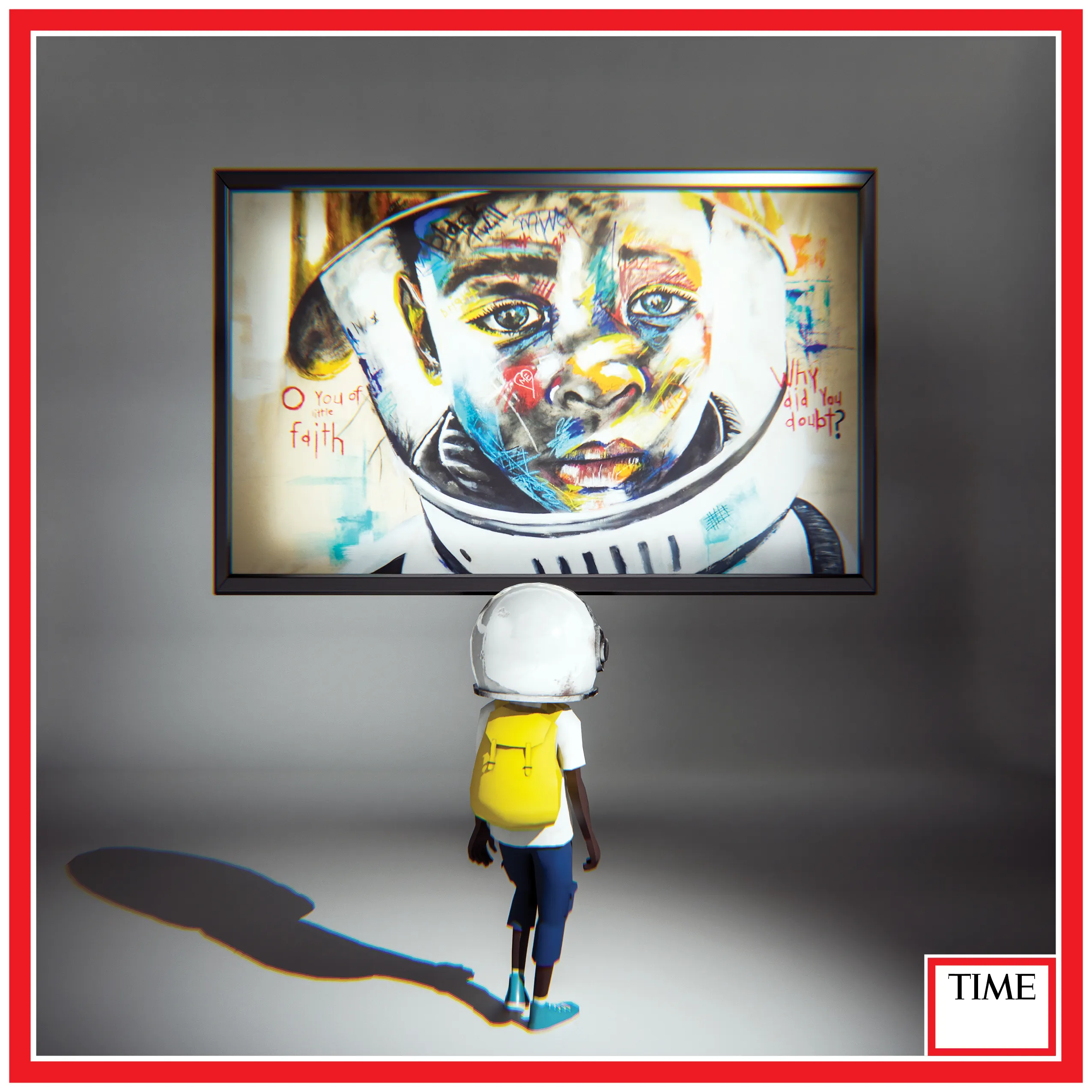 Micah Johnson. Micah is a self-taught figurative artist who uses strong gestural lines combined with loose brush
strokes to create dramatic portraits primarily featuring African-American children. These
subjects, which are often inspired by his young nephews, began appearing in Micah’s work ever
since he overheard his 4-year old nephew ask, “can astronauts be black?”.
After seeing the overwhelming response to his paintings, Micah realized he needed to expand
this message to reach a broader demographic and he created an animated character named
Aku. What sets Aku apart is his freedom and confidence, his openness to people of all kinds of people and, his desire to help.