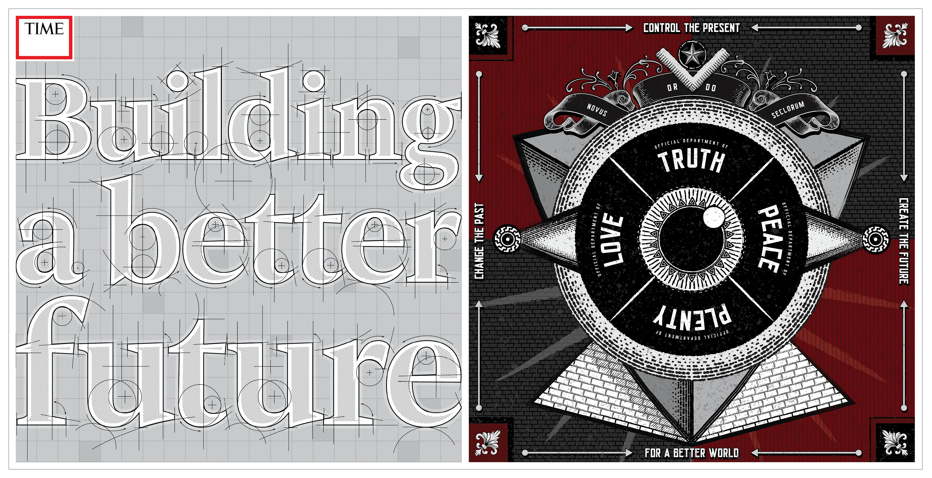 Steve Warner. There are two sides to every coin.  What’s good for one group of people might not be so good for another.  “Novus Ordo Seclorum” explores how to build a better future – not from the vantage point of the common citizen – but rather from that of a totalitarian regime.  Inspired by Orwell’s fictional “1984” and a barrage of factual news stories gathered throughout 2020-2021, this tarot-themed artwork peers into the not-too-distant future to divine the foundations and machinations of the coming world order.  Only by understanding the very real dangers that threaten our freedoms can we work together to build a better future.