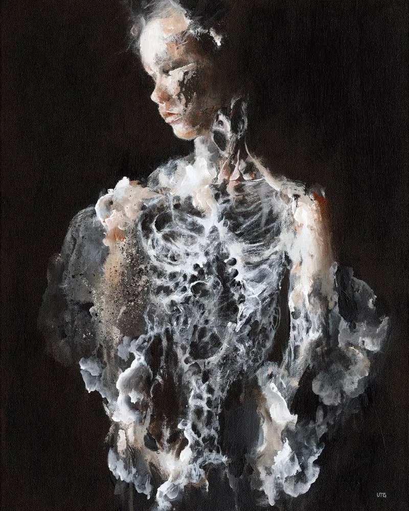 I catch my dark dreams and swallow them whole. I'm always searching for beauty in darkness.

This is from my Release series I've been working on for nearly a year and will be part of my irl solo exhibition February 2023.

Traditional techniques used
Acrylic on canvas