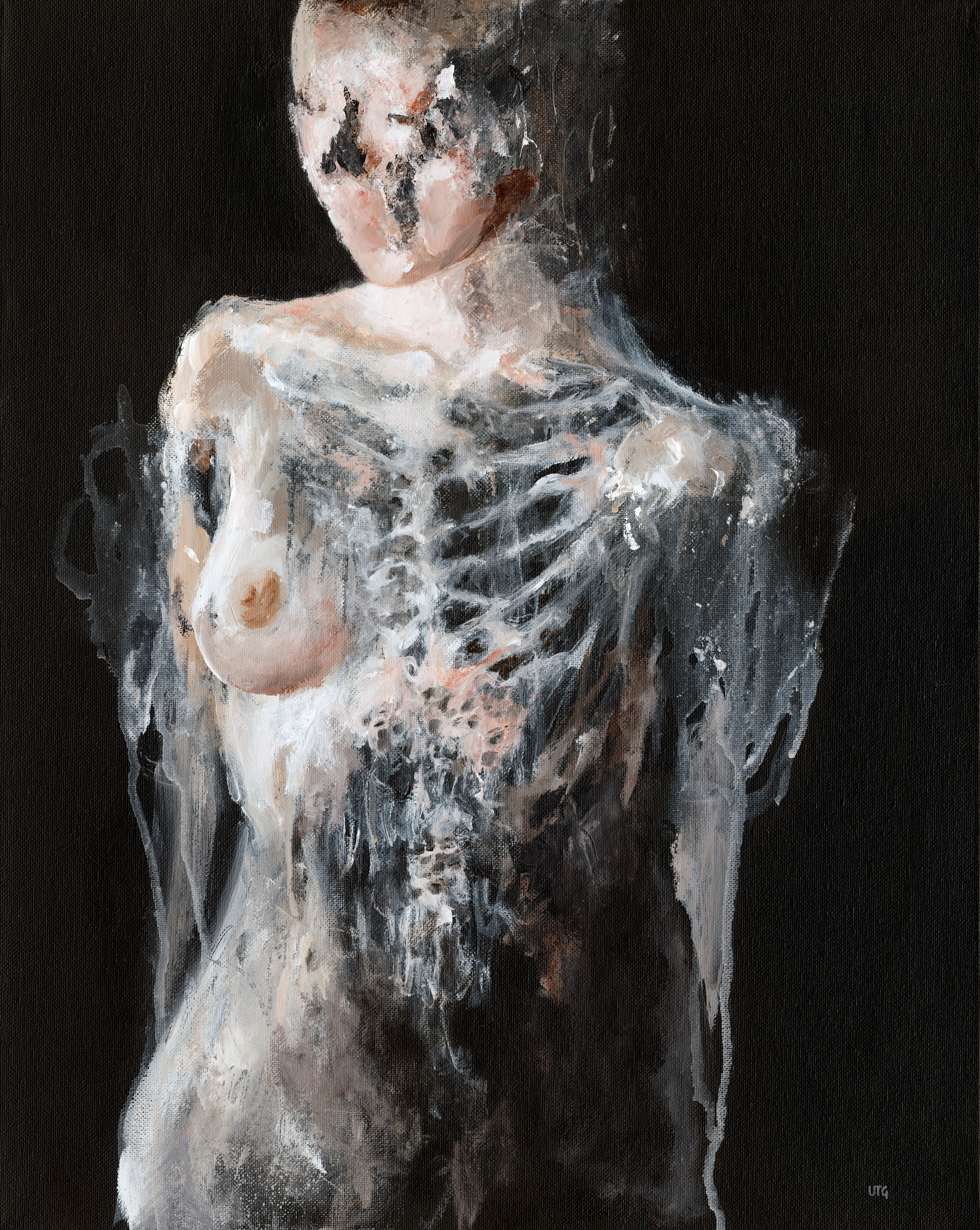 "Nothing can dim the light that shines from within." ~Maya Angelou

I was thinking about this quote while painting this figure. I'm amazed how resilient one can be despite all the darkness. 

Traditional techniques used
Acrylic on canvas