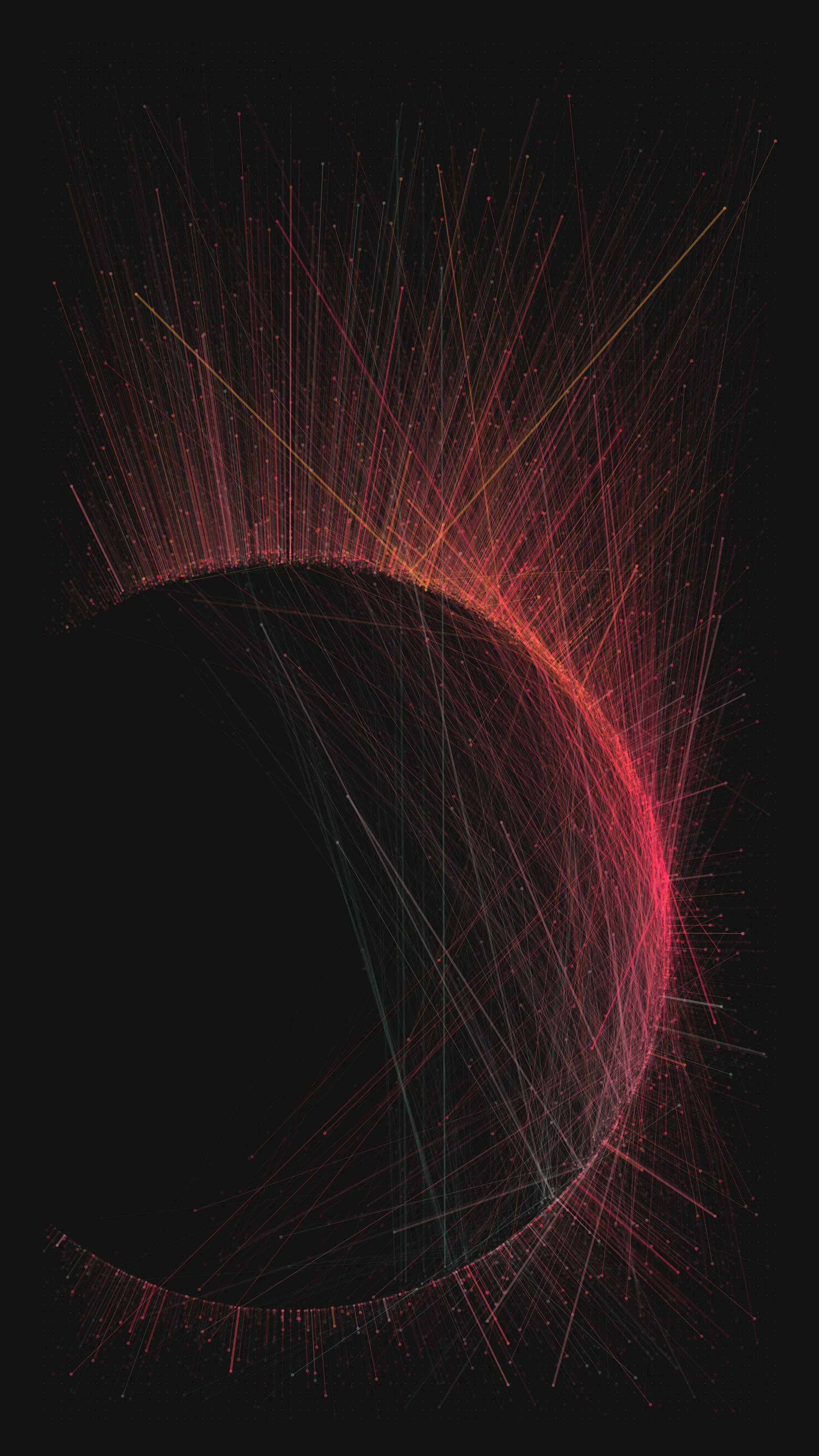 IMMORTAL is Tsukamoto's eighth generative collection. Working within the self-imposed confines of a circular motif and in an ongoing theme of depicting massive cosmic events, IMMORTAL seeks to visualise destruction on the largest of scales - a fleeting burst of burning light before the void.