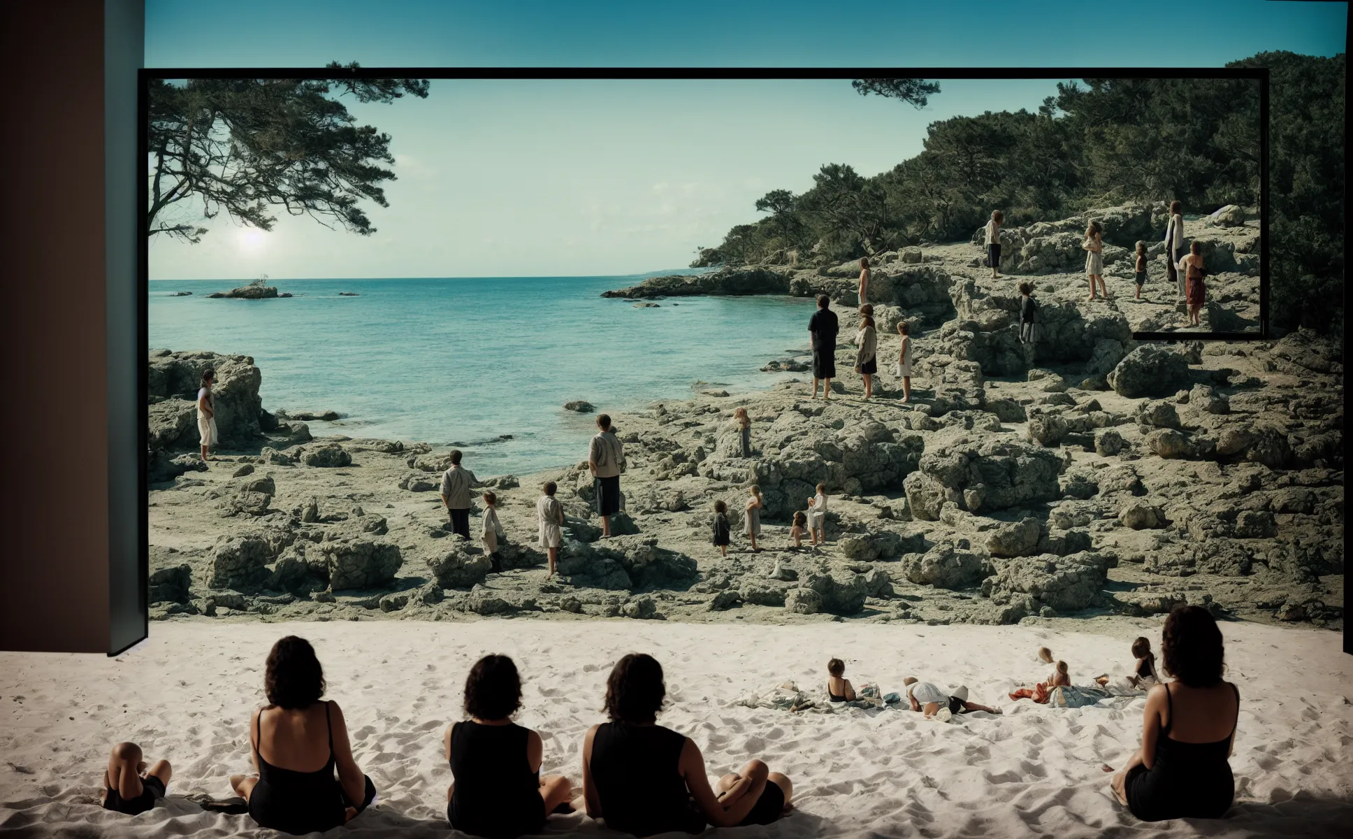 The island depicted in this series is a remote, serene, and picturesque location. It is surrounded by the sea and features a dramatic coastline with rugged cliffs and rocky beaches. The landscape is characterized by vast open fields, sparse vegetation, and a few scattered trees. The overall atmosphere is one of isolation, tranquility, and contemplation.

The island itself is a significant element of the serie, both as a character in its own right and as a metaphor for the human condition. Its isolation and natural beauty create a contemplative atmosphere that enhances the film's themes of faith, sacrifice, and the search for meaning in a world on the brink of destruction.