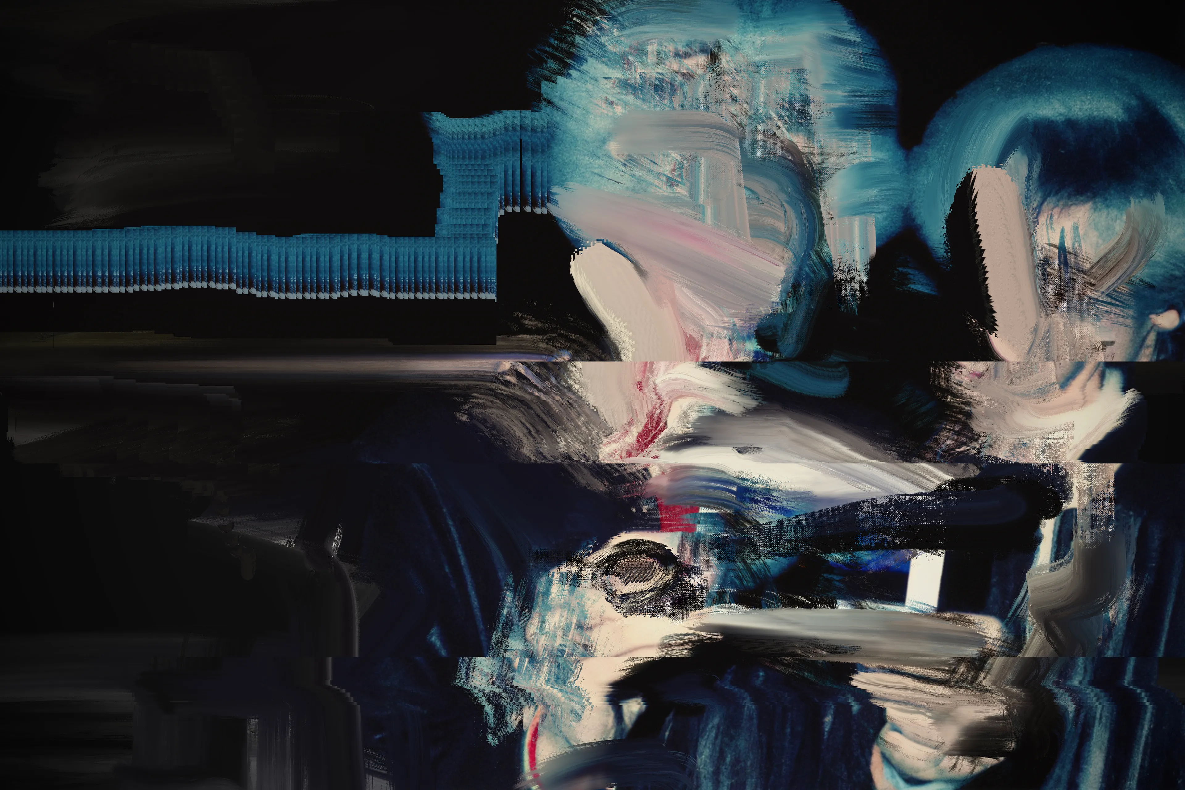 A circle of protagonists and bad actors defy the motel perimeter to venture into the land beyond; one where strange clouds and chemical-beaten signs appear on the horizon line. As night falls, the morphing process begins as the SIGHTSEERS start to glitch, faces become increasingly morphic as the wild winds blow and the radio interference increases. The SIGHTSEERS can’t resist the ultimate photo opportunity...