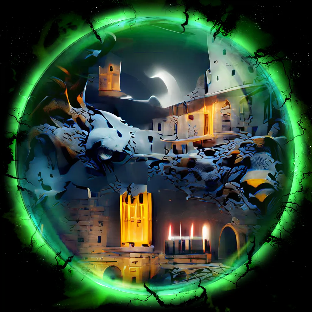 In my nightmare, I was in front of a medieval castle in the middle of a rainy night. It was a dark, foggy night and the rain made the night seem more frightening. I was at the front door of the castle and the door was opened. I walked in and the first thing I noticed was the darkness.