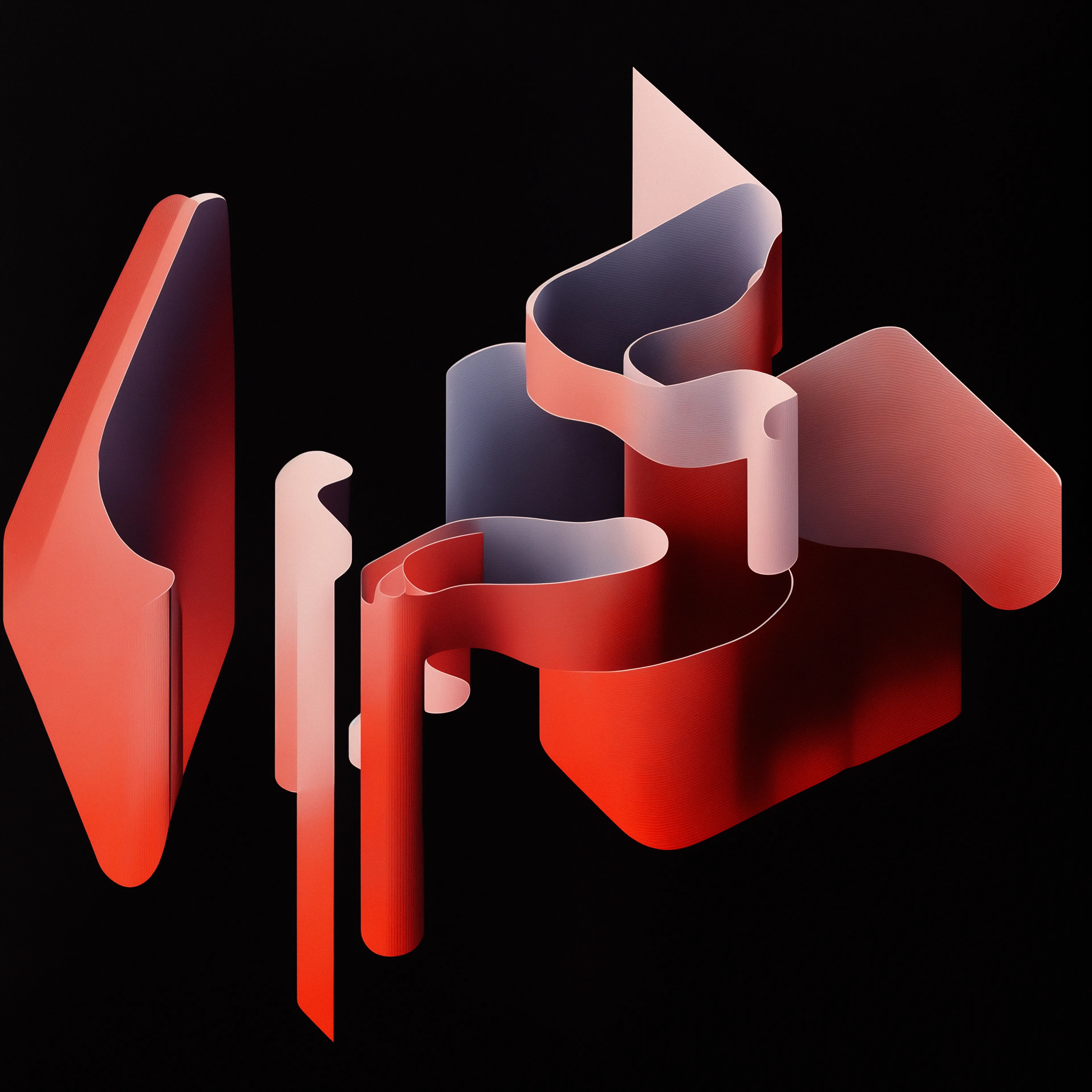 Materia Mania is a collection of abstract, AI generated forms set against a solid black background. The goal of this project was to highlight the emergent and chaotic nature of diffusion models by reinforcing their tendency to create artifacting shapes and textures.