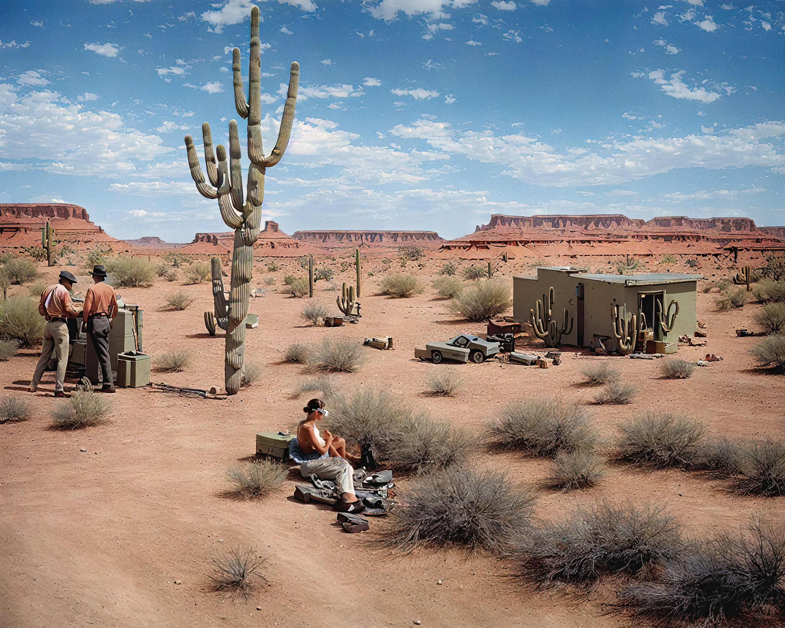 Life In West America is a post-photography project investigating America: the land as a concept, as an ideal, and the stories of the people inhabiting the space. The collection combines the visual language of traditional photography with the limitless artifice of AI, capturing a moment in time and in generative technology. Each of the pieces is generated using custom-trained models specific to this project.