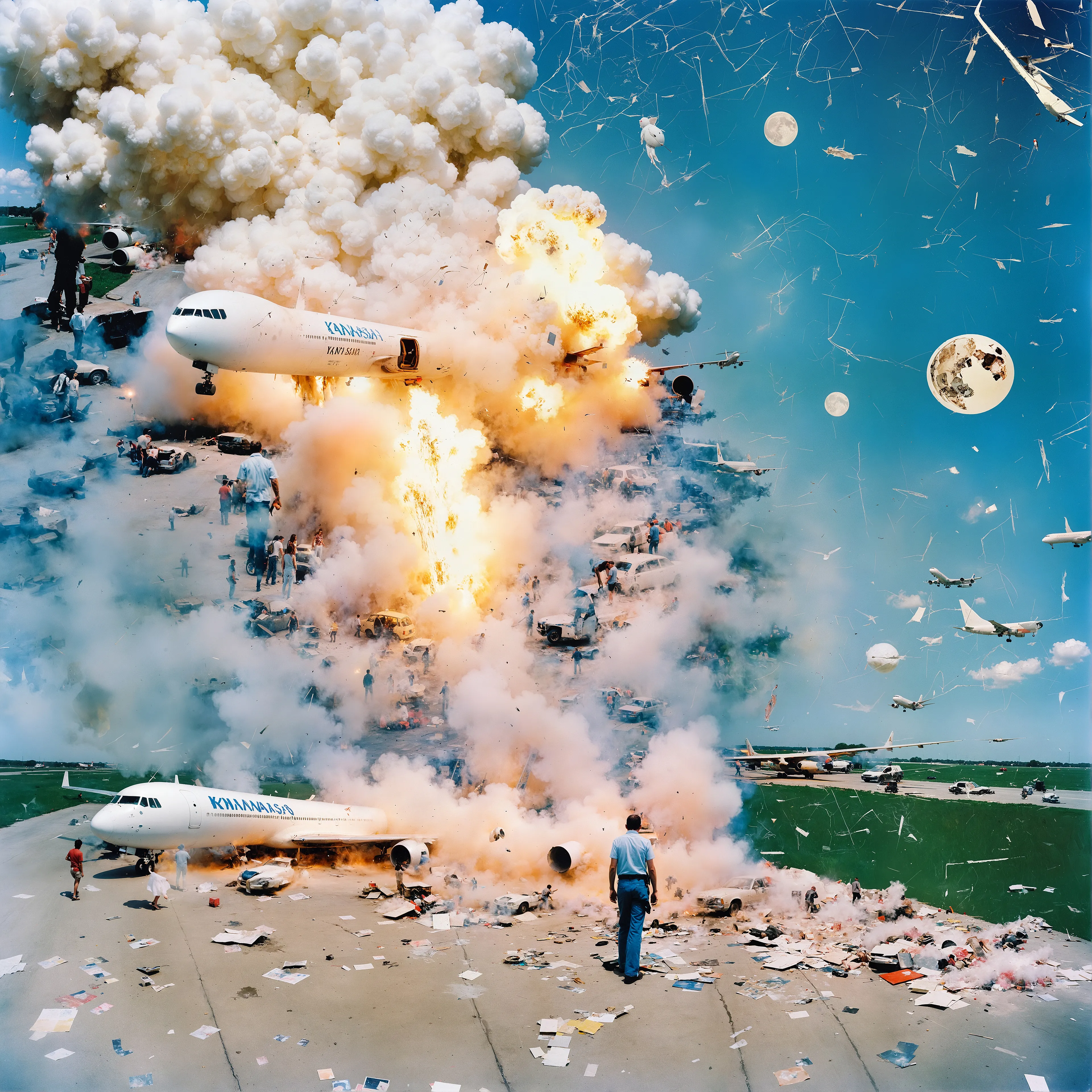 The Rapture breaks away from conventional futuristic depictions, revealing a future where AI’s rise leads humanity into a vortex of existential absurdity and fragmented realities, eroding meaning day by day. Through 300 pieces, Wubbushi presents a bold new visual language, imagining a world where humanity spirals into a chaotic identity crisis. Yet, within the collapse, hints of rebirth emerge, suggesting a future where new purpose might still be found amidst the chaos.