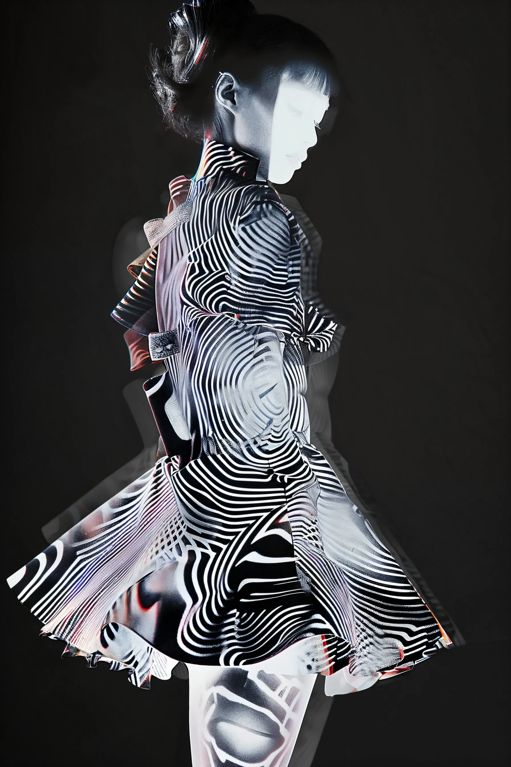 corpo | real

corpo: body (literal), structure (figurative), corpse (dead)

real: actual (literal), not imitative (adjective), very (adverb)

corporeal: having a body (literal), consisting of material objects (law)

Embodied structures. Figurative objects. Inimitable corpses.

What does it mean to have form in the age of AI?

corpo | real

An AI-Collaborative fashion collection exploring our coming reality.