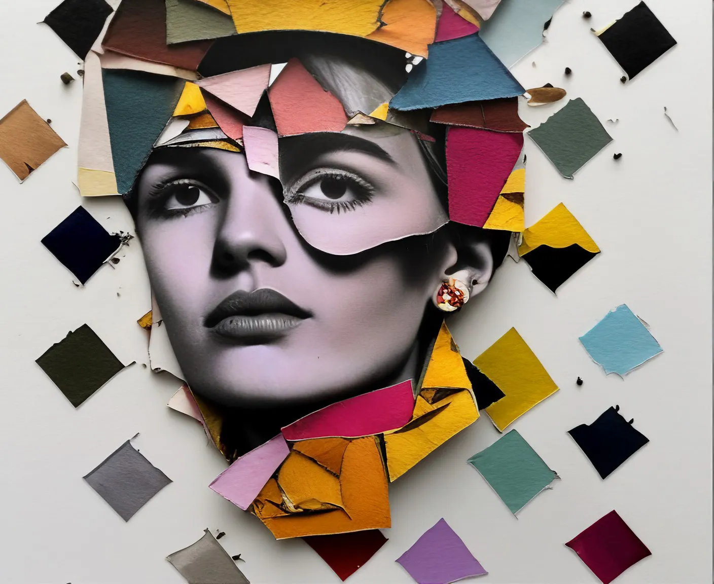 'The Spaces Between Words' is a mono-mixed-media/post-collage series that delves into the inner landscape of human experience. Exploring the unspoken depths of memory, emotion, and identity, it reveals intricate topography within the gaps and nuances of our inner lives.