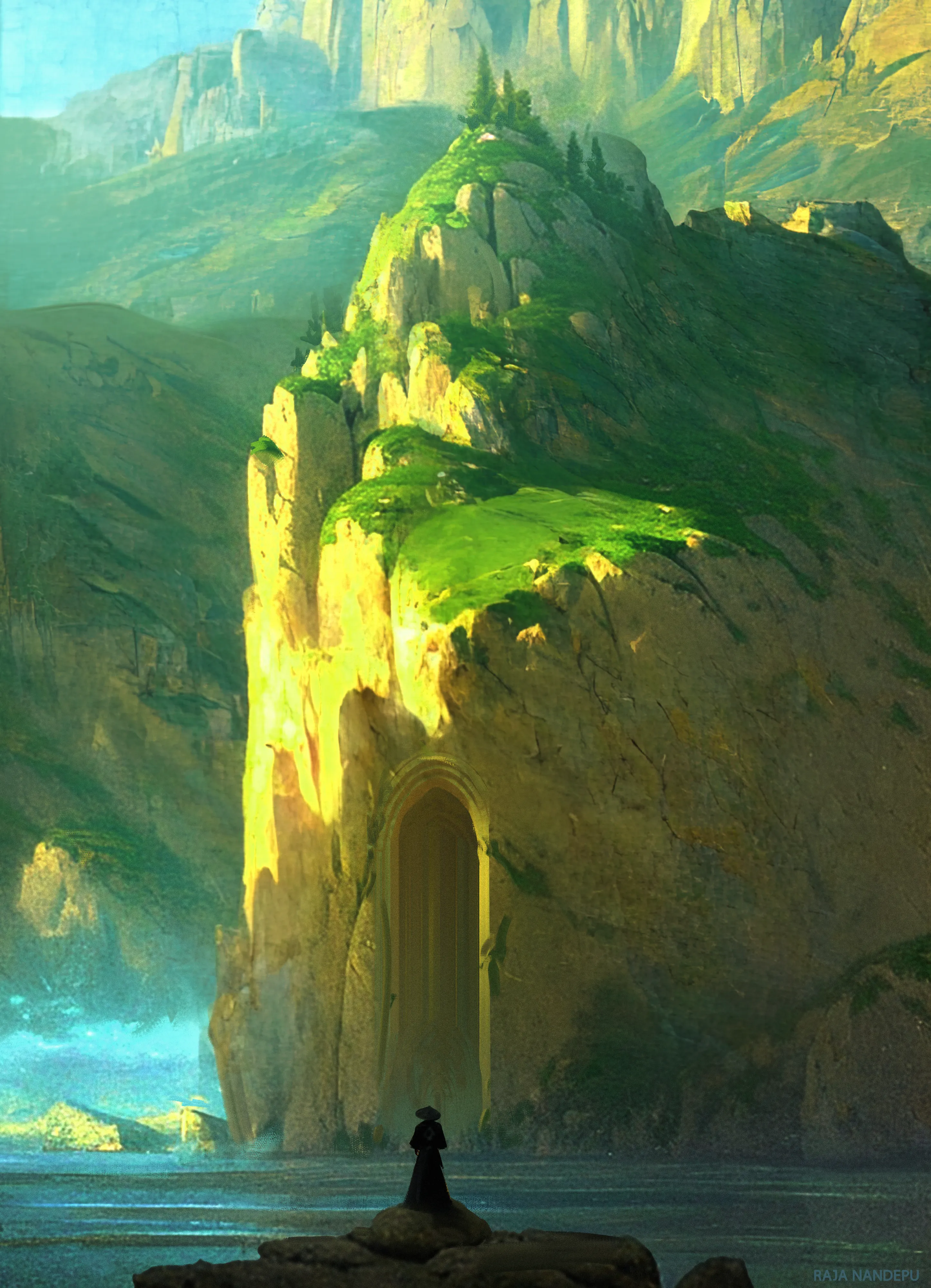 'A Journey of Samurai' is a captivating adventurous painting series of 444 pieces that tells the epic story of a brave samurai on a perilous quest through diverse landscapes—majestic canyons, towering alps, serene fields, enchanting forests, etc. Driven by a mission to collect rare grains of soil as offerings to an ethereal goddess, the samurai hopes to obtain a sacred stone to lift the curse shrouding his village in darkness. Each artwork vividly captures his encounters with monumental waterfalls, the beauty of changing seasons, and the emotional and physical trials of his journey. This collection takes the viewers to join the samurai's quest, experiencing the power of art to tell intricate stories and transport audiences to breathtaking, adventurous realms.